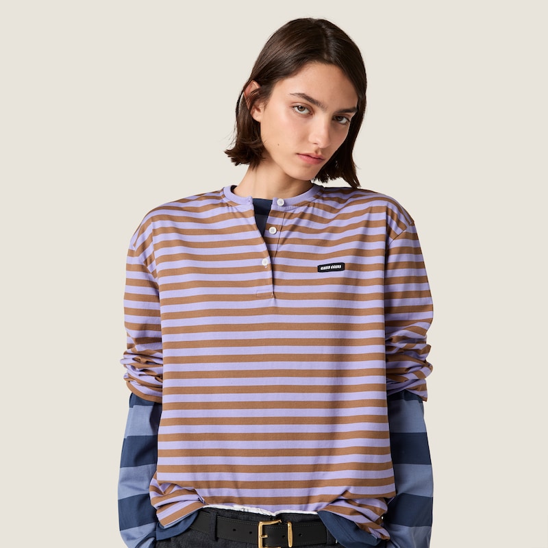 Striped jersey T-shirt