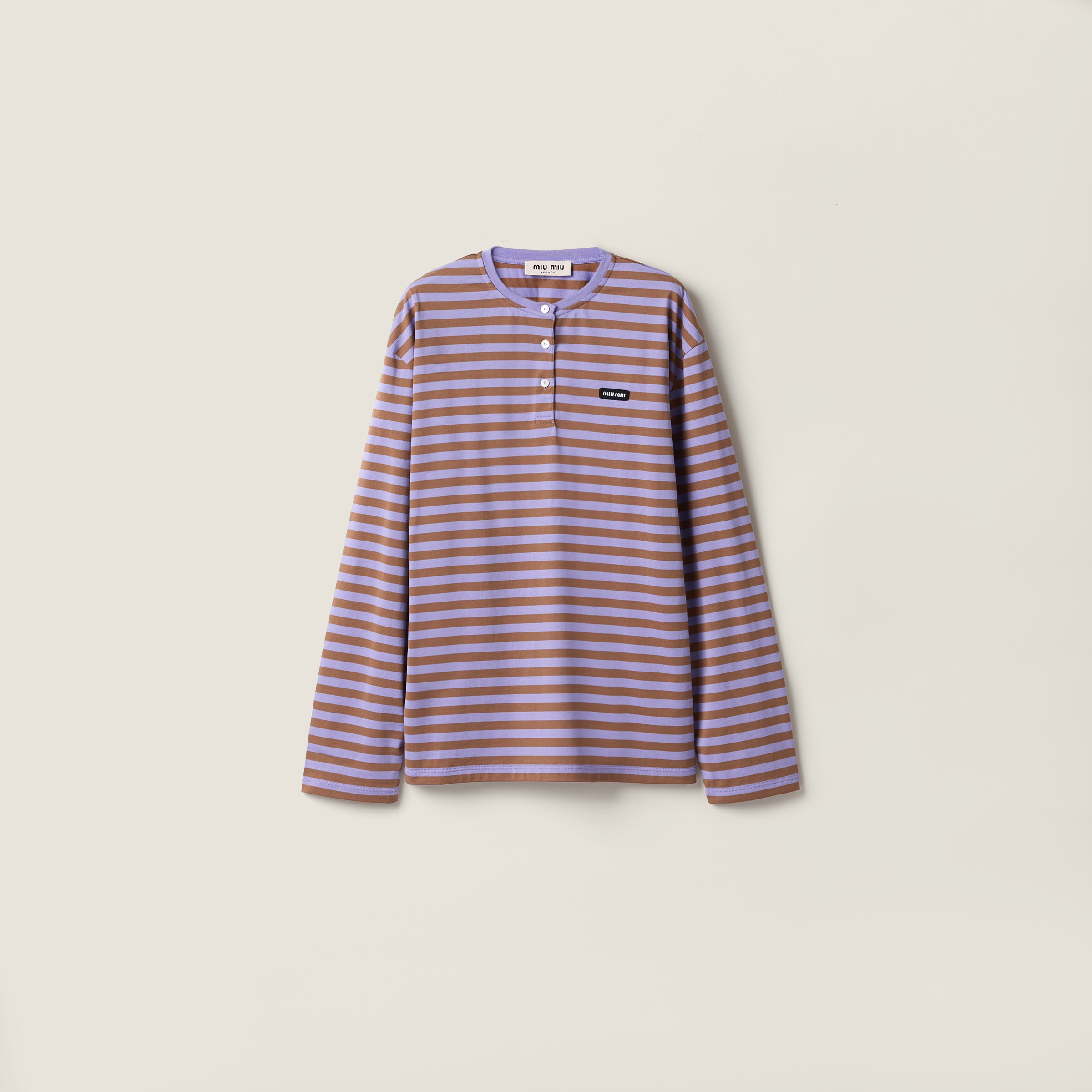 Striped jersey T-shirt by Miu Miu