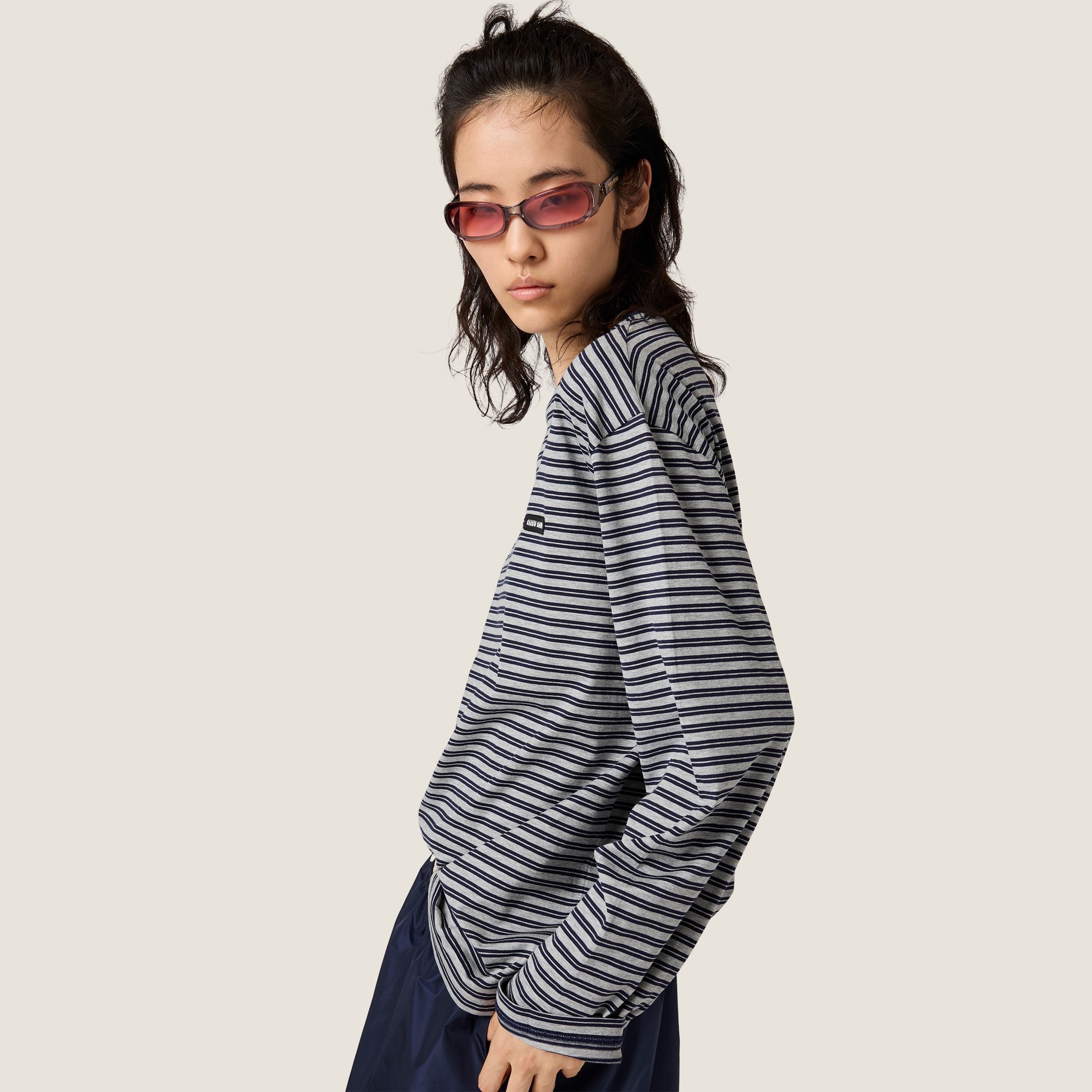 Striped jersey T-shirt - thumbnail 4