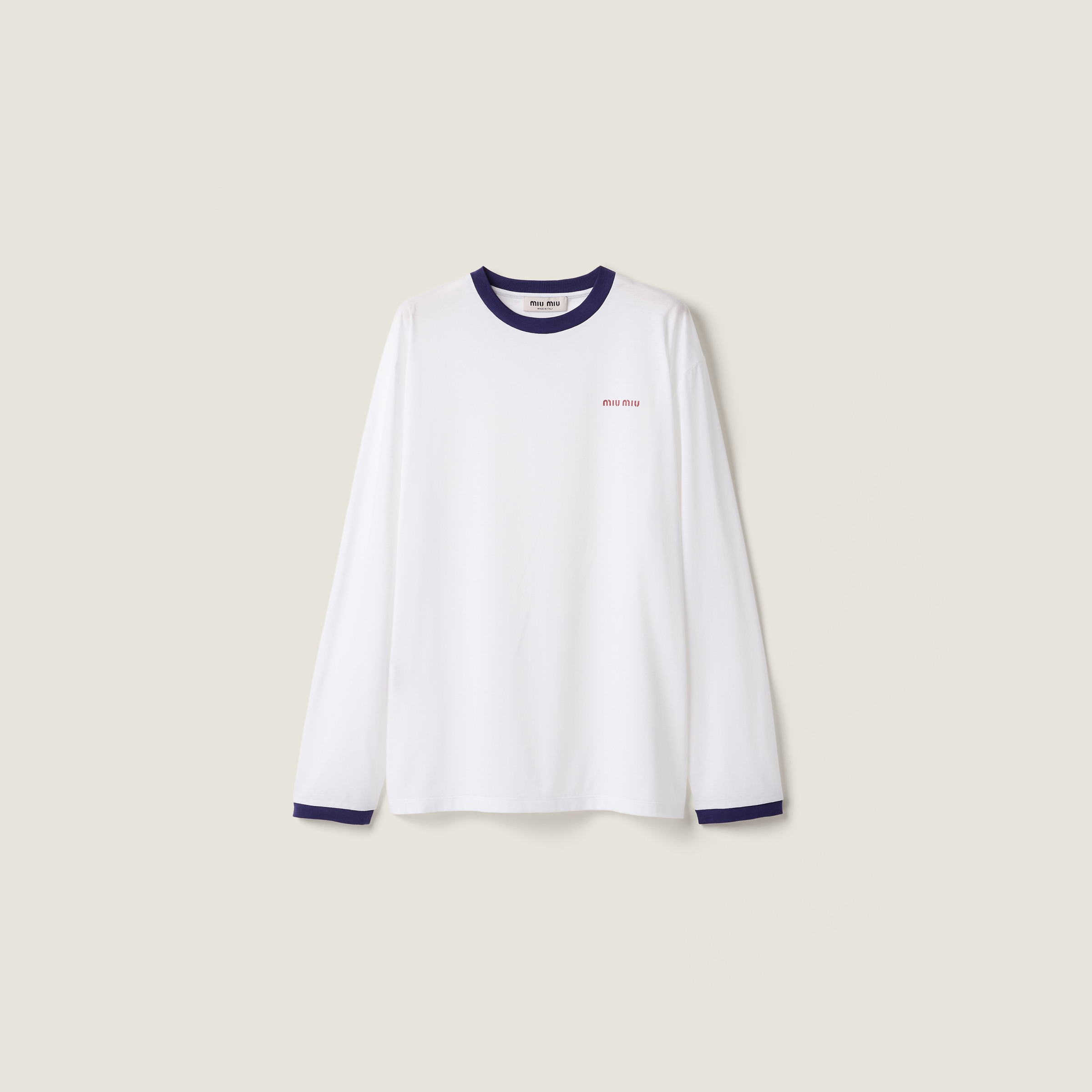 Long-sleeved jersey T-shirt by Miu Miu