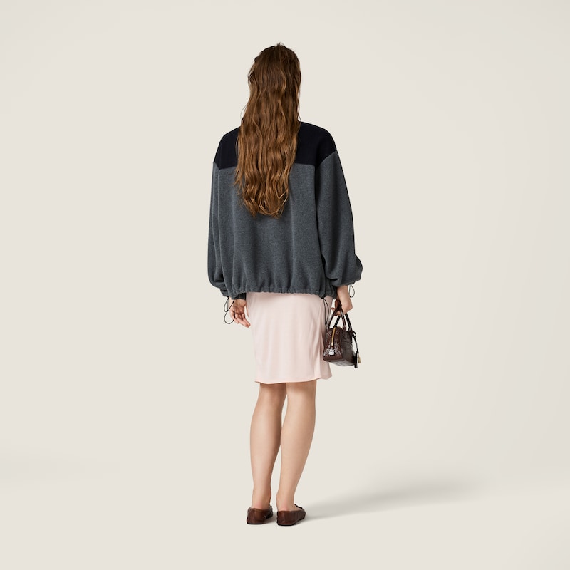 Cotton fleece zipper jacket