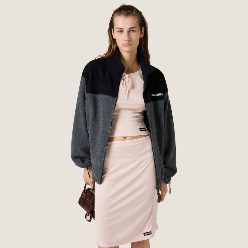 Cotton fleece zipper jacket