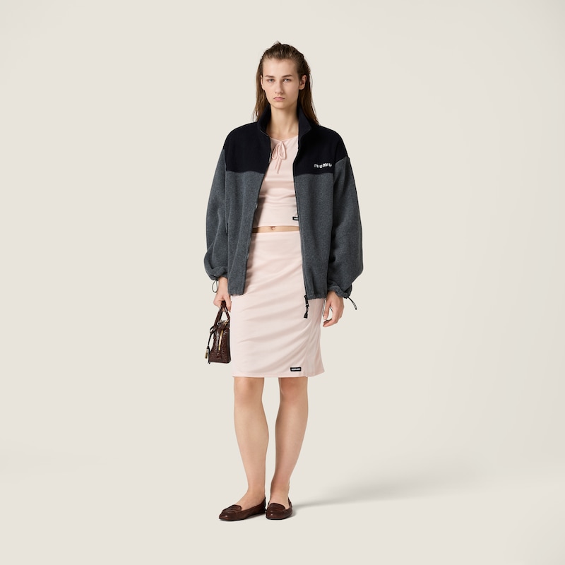 Cotton fleece zipper jacket