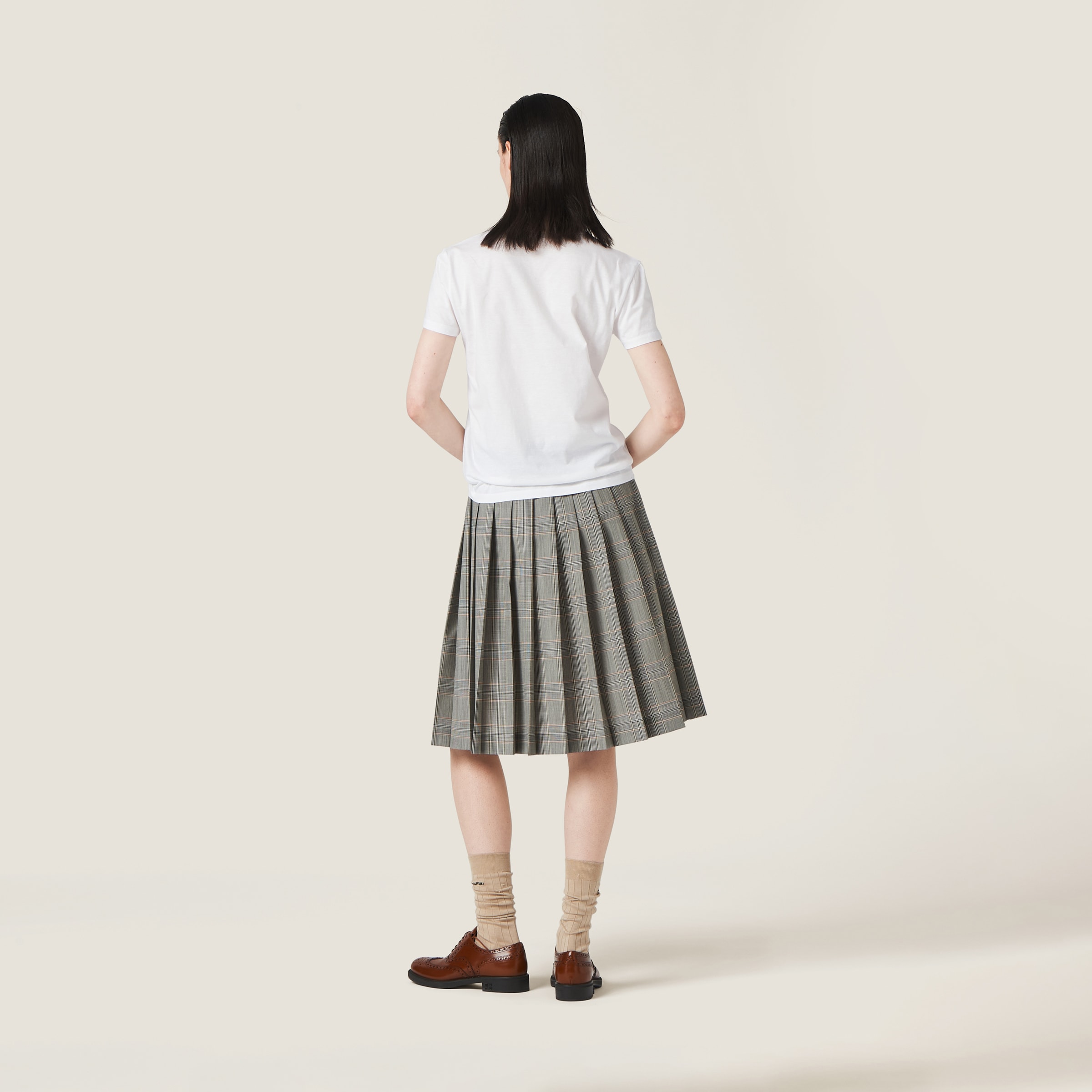 ミュウミュウ miu miu エンブロイダリー Tシャツ コットン ホワイト MJN383 レディース 中古 ミュウ ミュウ Miu Miu エンブロイダリー カットソー 衣料品