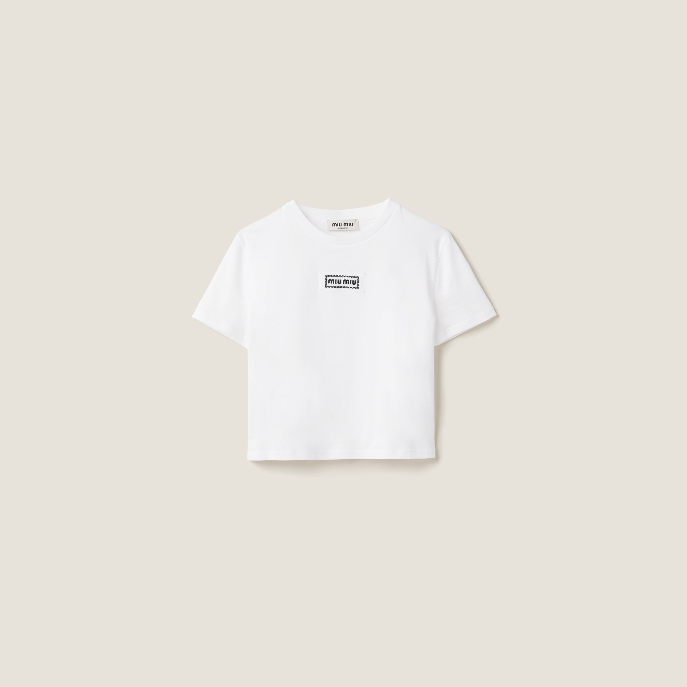 ★ Miu Miu / ミュウミュウ ★ Tシャツ MJN483 ミュウミュウ 23年 コットン Tシャツ XS レディース ホワイト