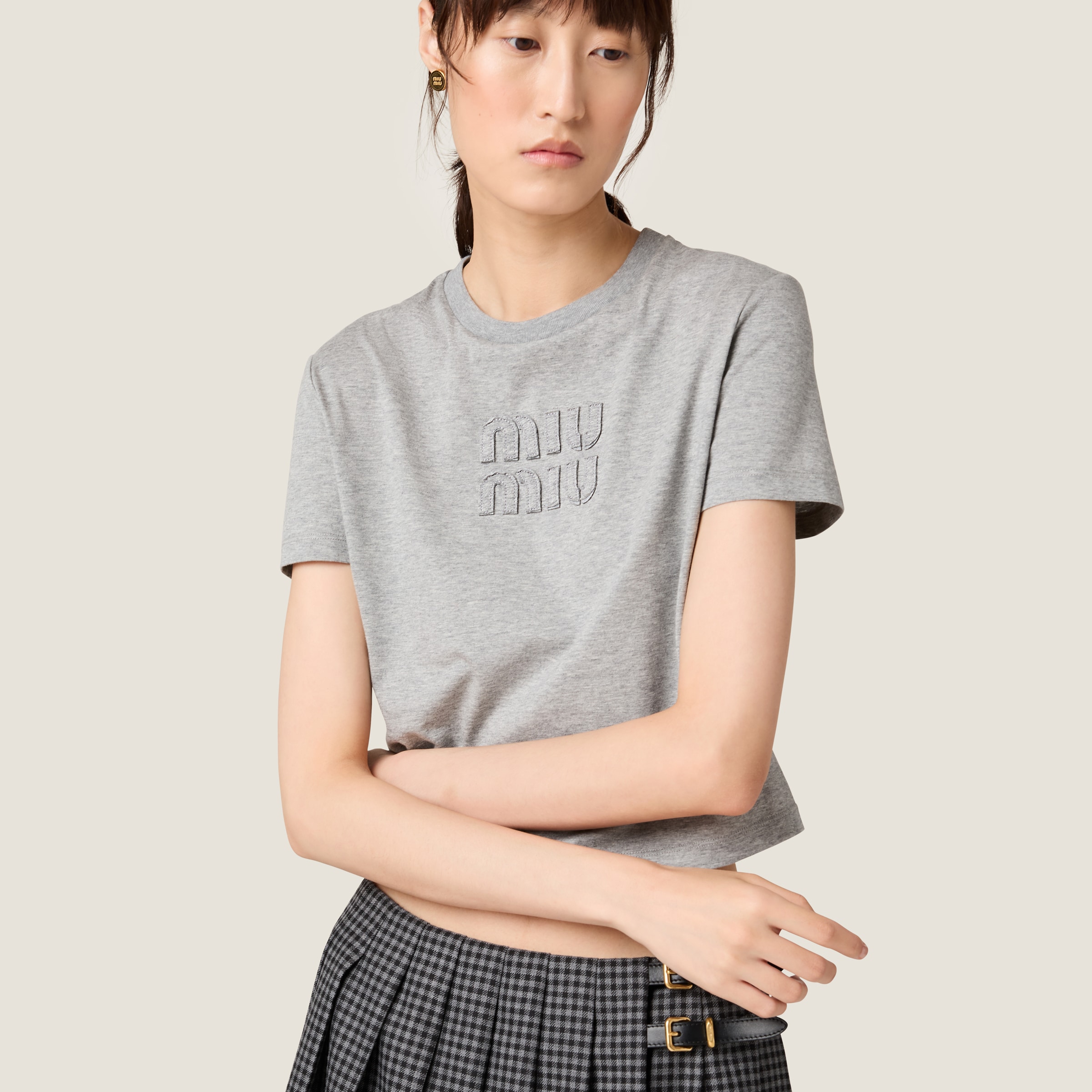 MIU MIU COTTON JERSEY T-SHIRT