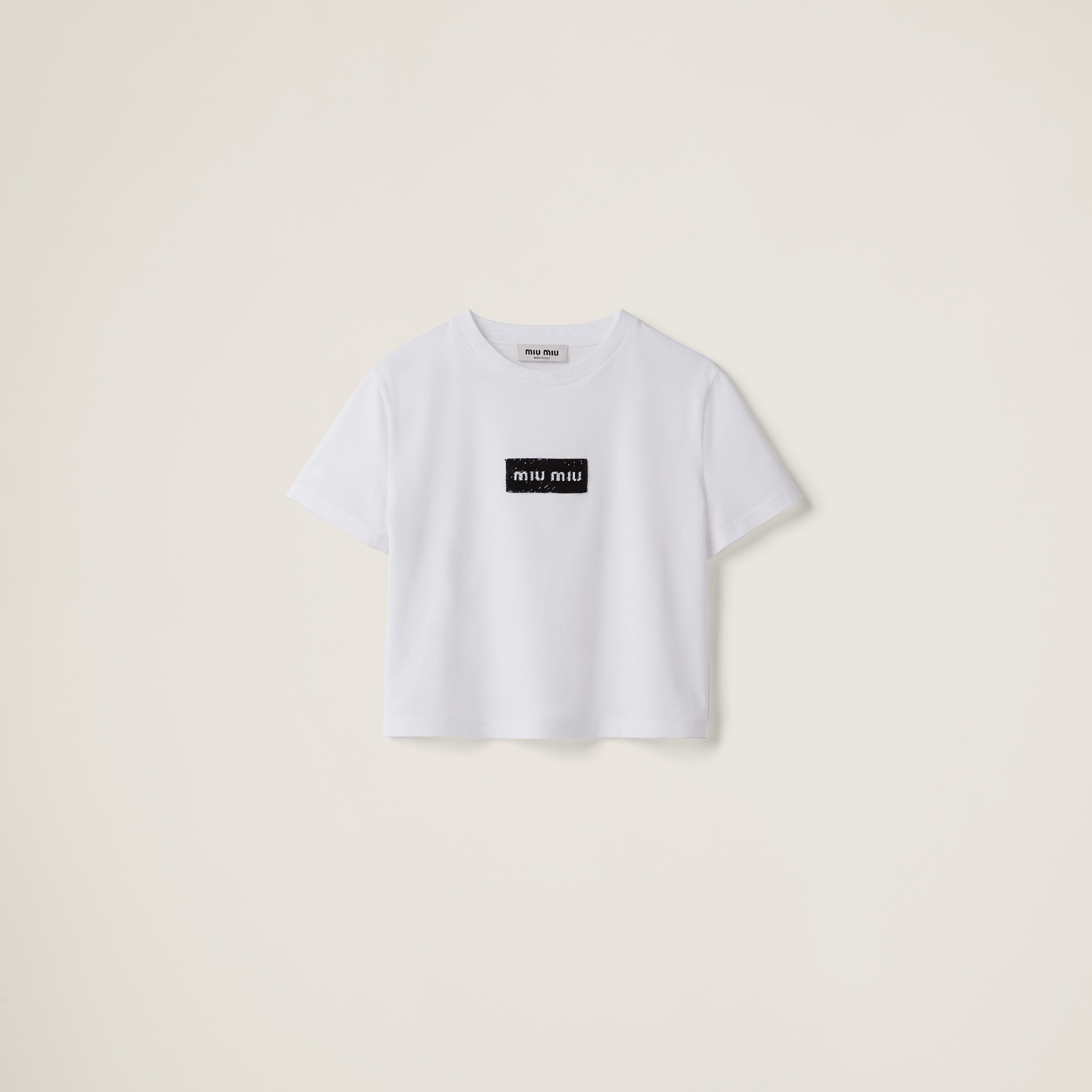 White Jersey T-shirt | Miu Miu