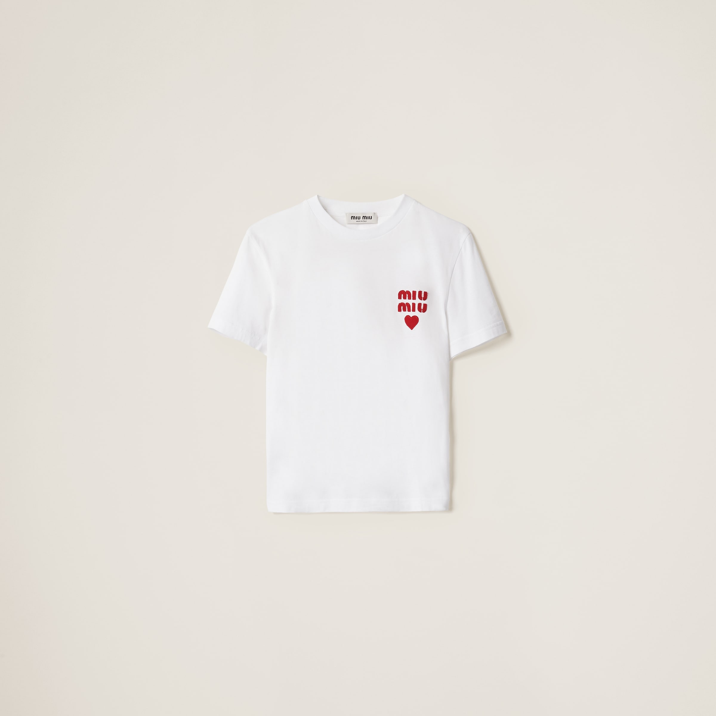 Miu Miu Cotton Jersey T-shirt In White