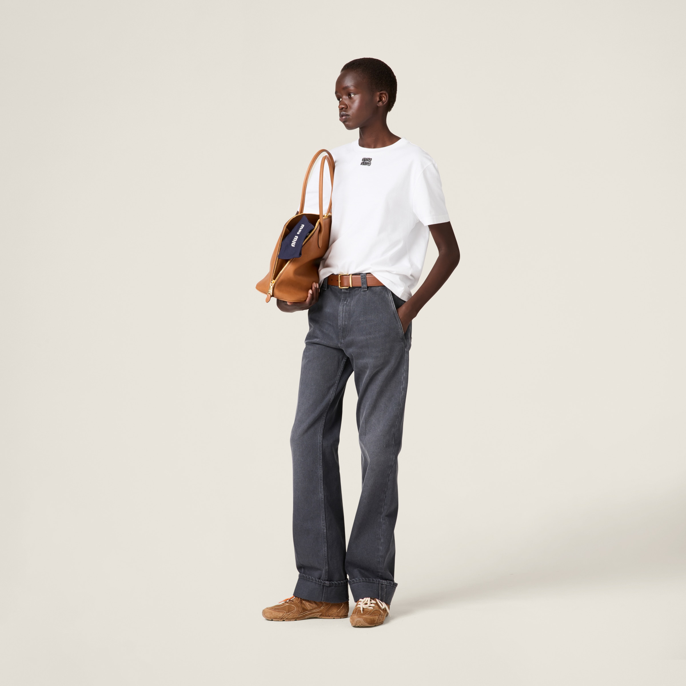 Miu Miu Cotton Jersey T-shirt In White