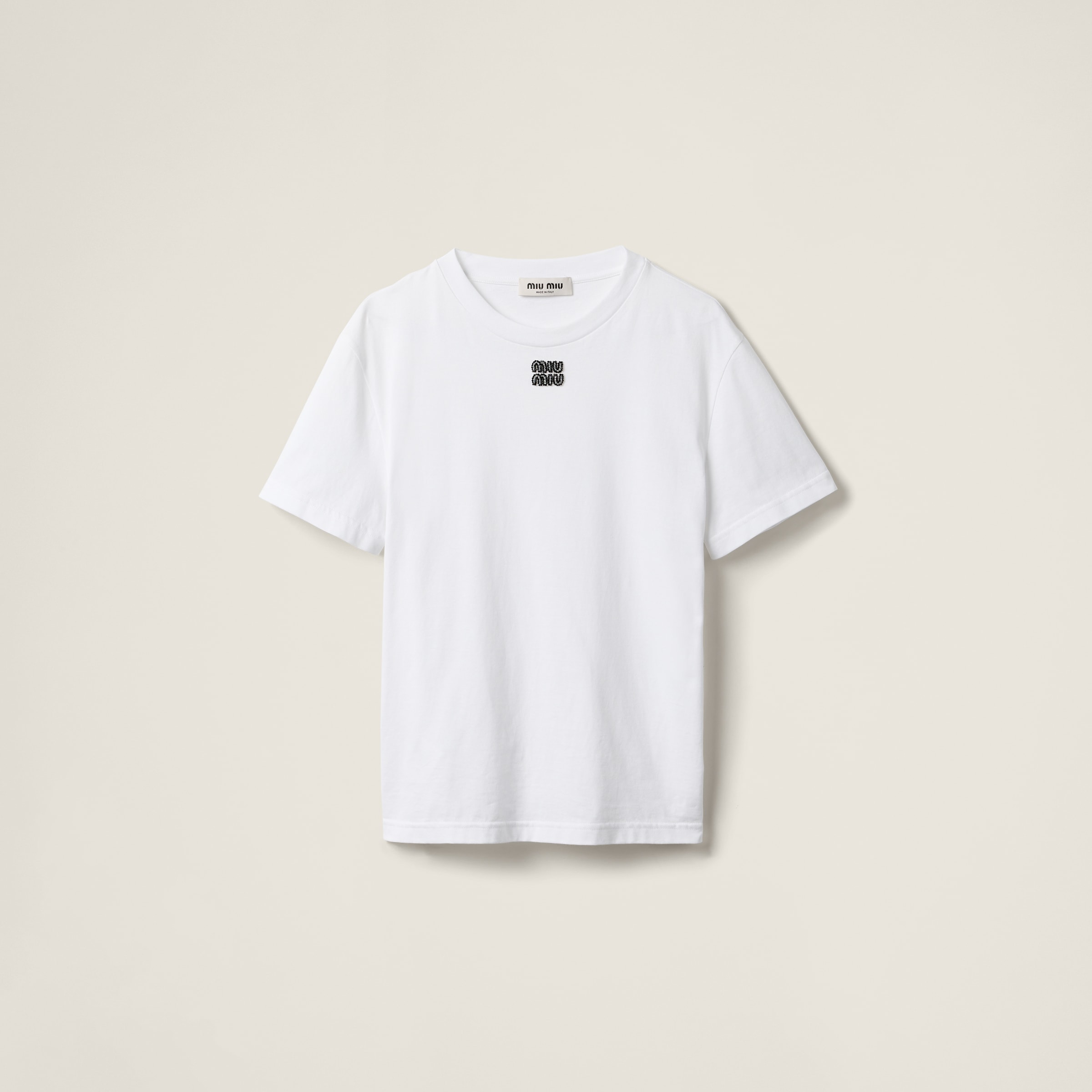 Miu Miu Cotton Jersey T-shirt In White