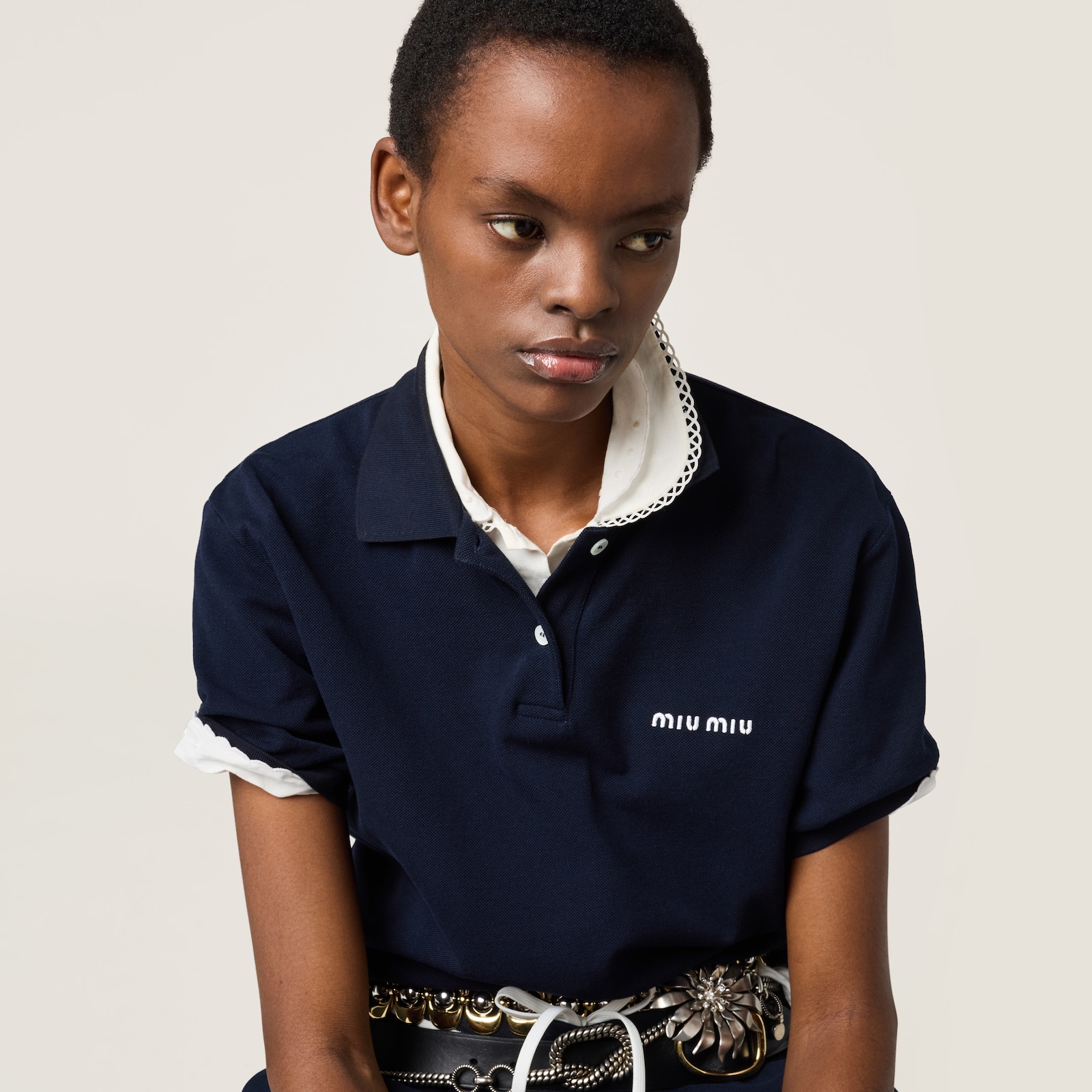 Miu Miu Green Navy Polo Shirts main image 1