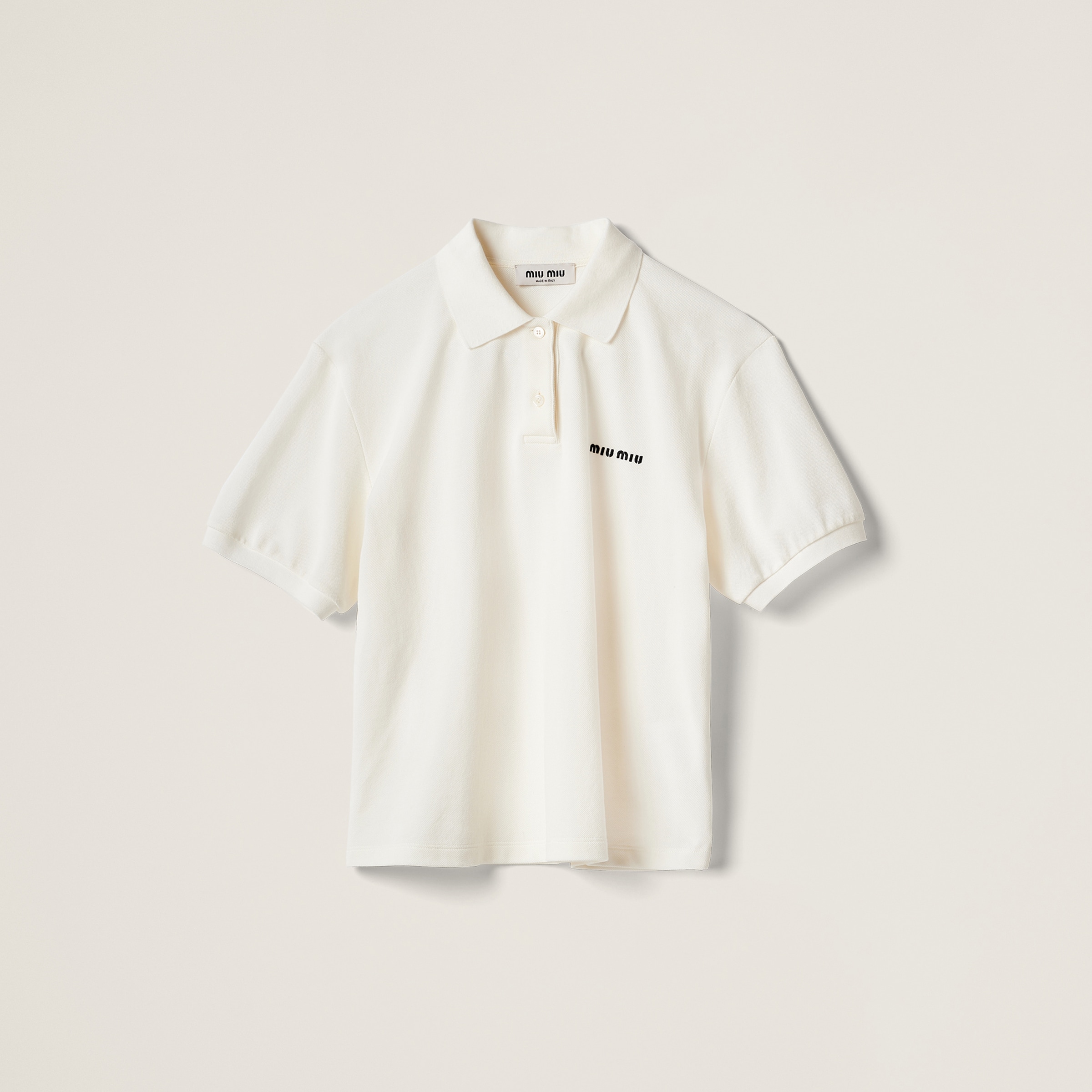 Miumiu Cotton Piqué Polo Shirt In White