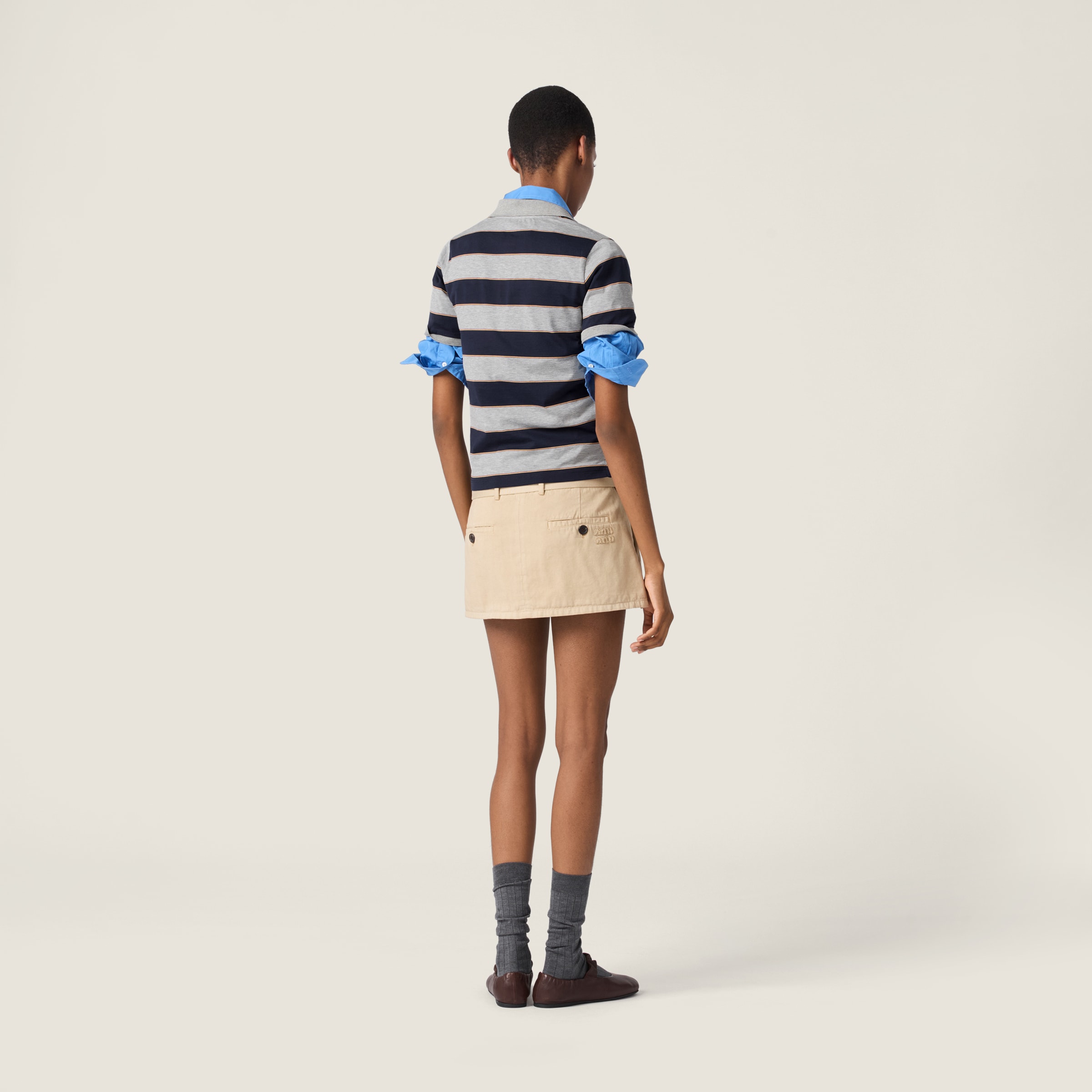 Striped jersey polo shirt - thumbnail 3