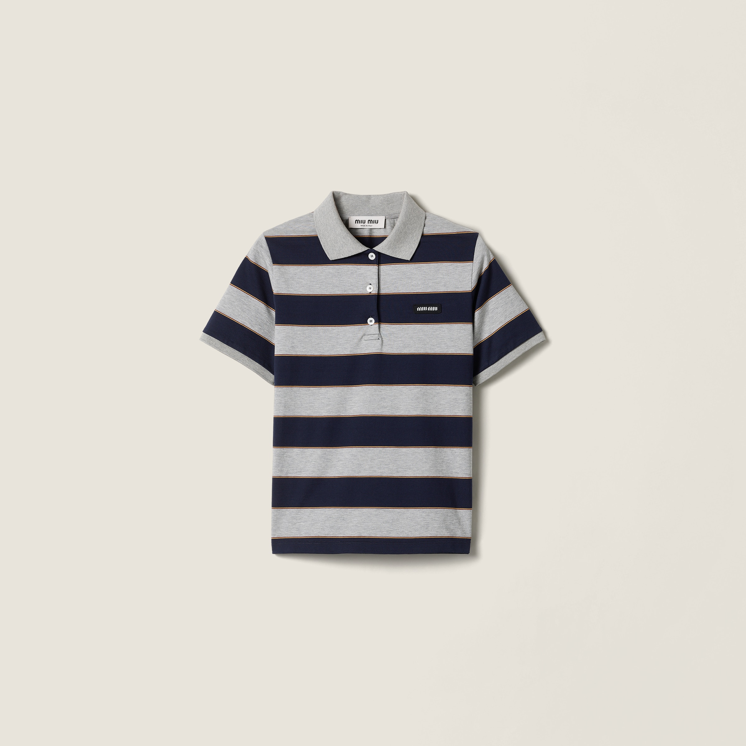 Striped jersey polo shirt
