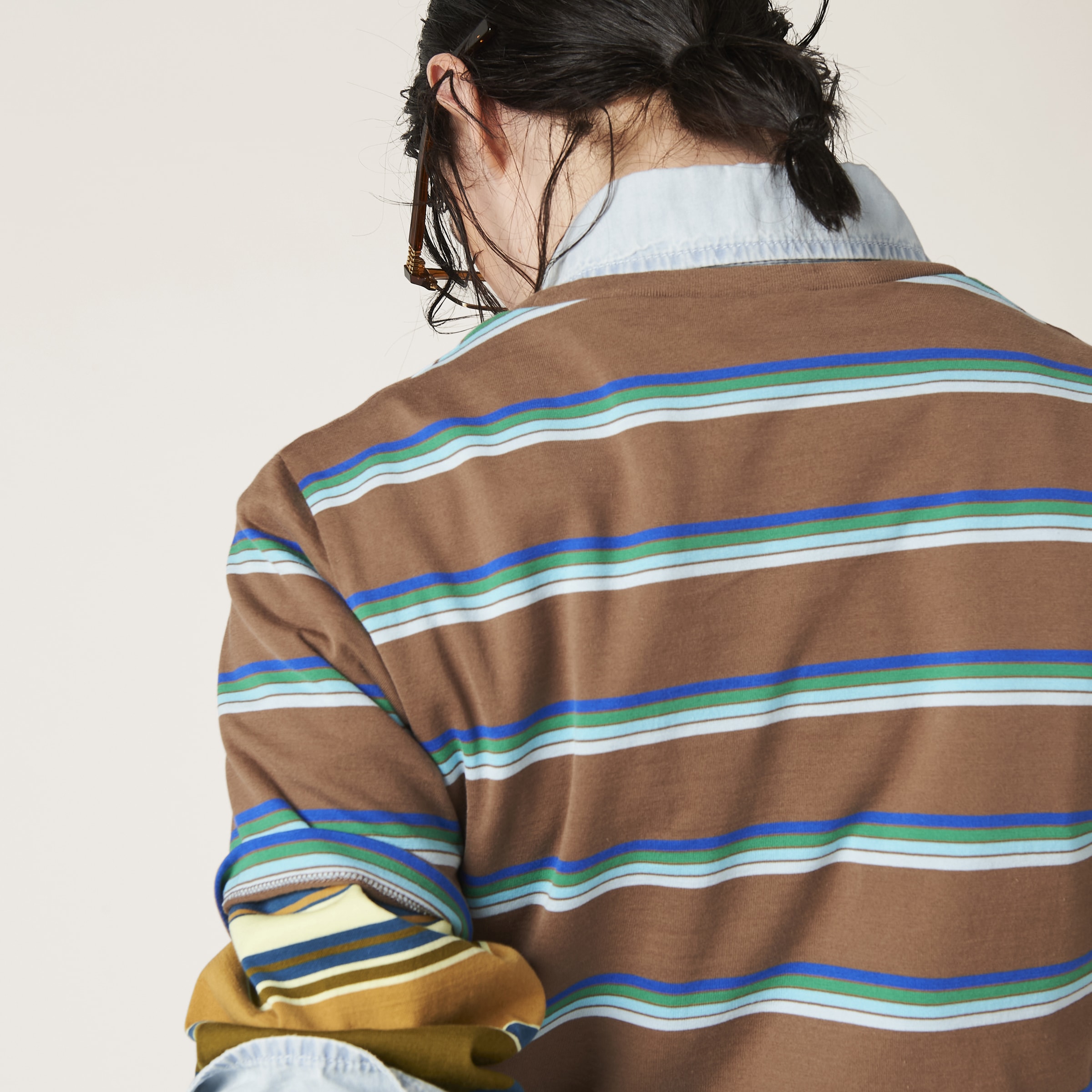 Tobacco/bluette/green Jersey T-shirt | Miu Miu