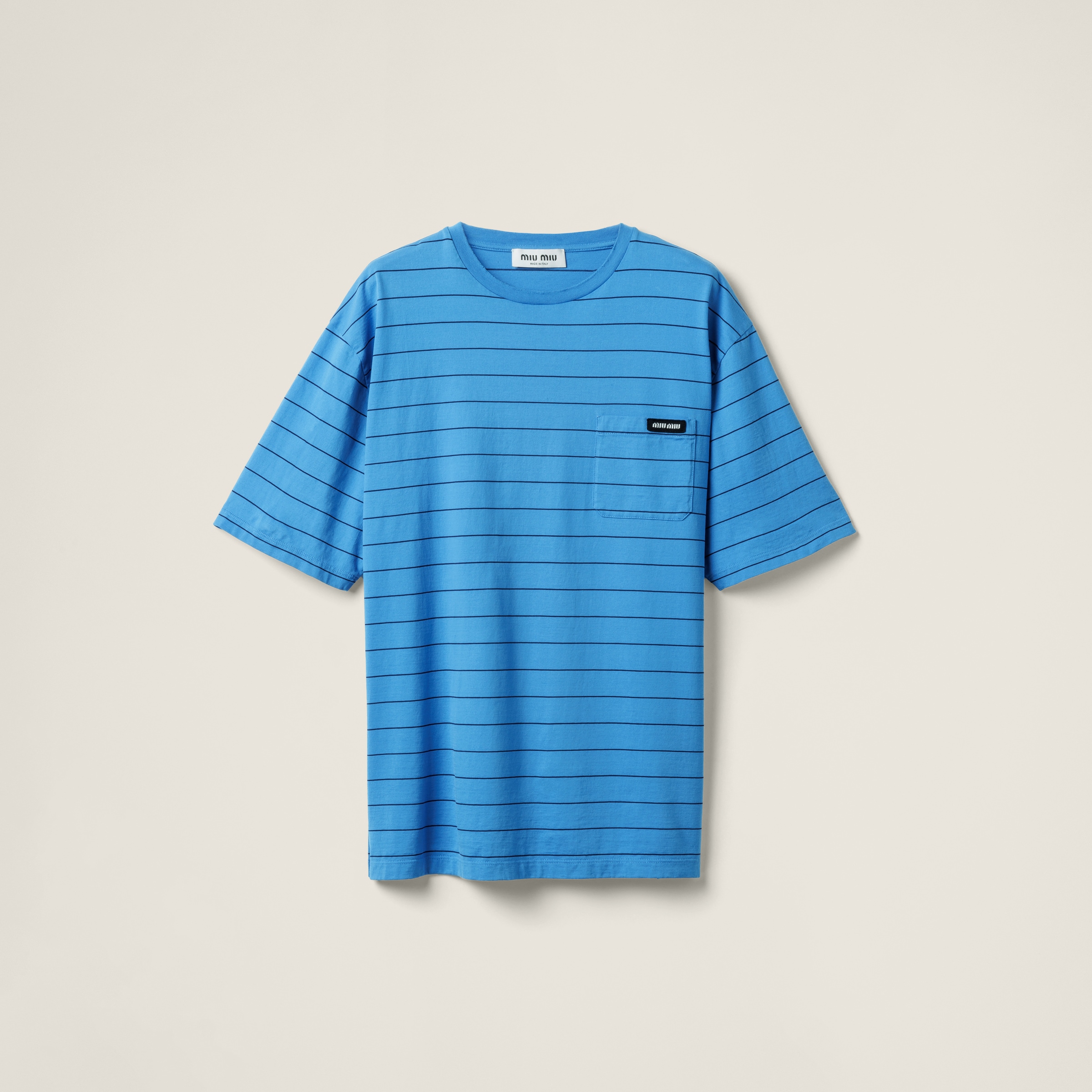 大人気新品  Striped Blue/blue Light Jersey Miu Miu | T-shirt トップス