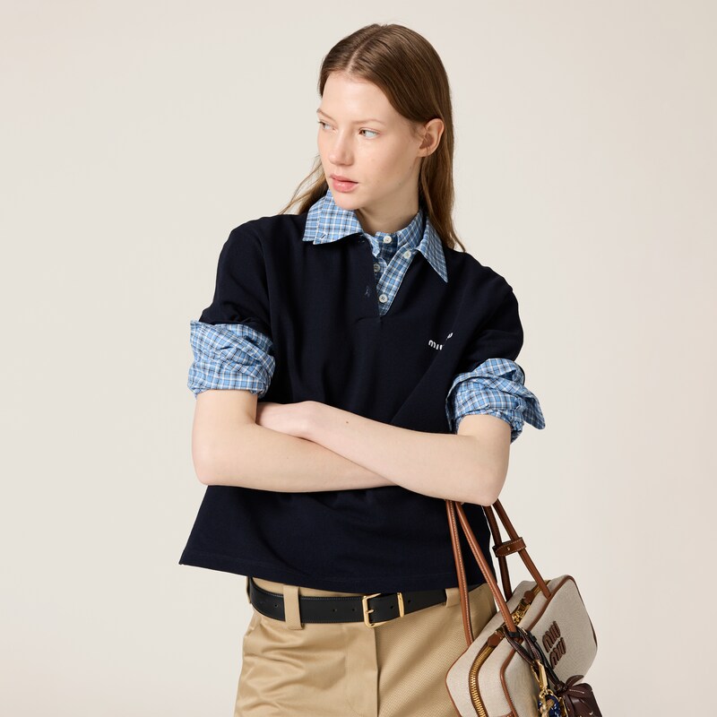 Polo en piqué et popeline