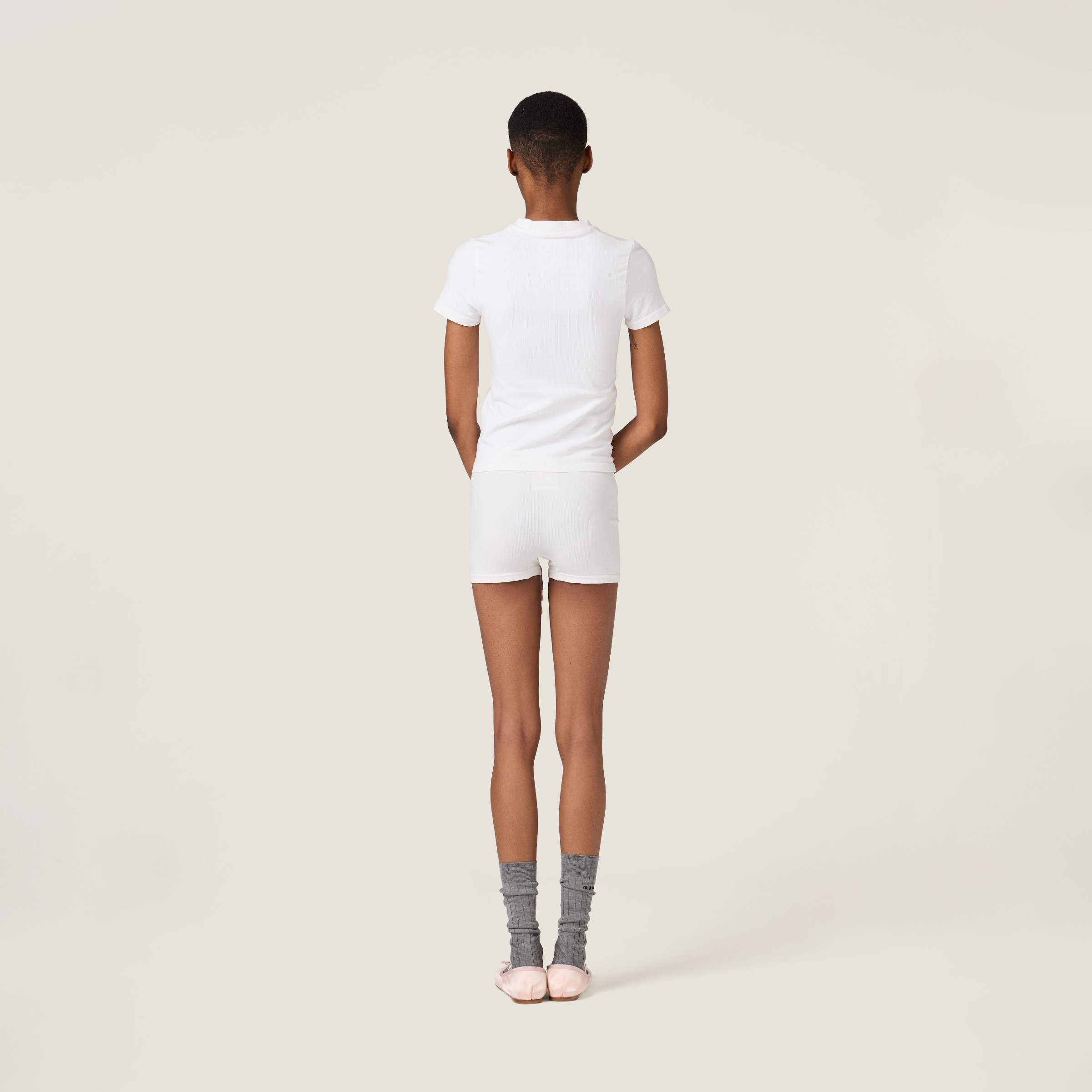 ホワイト シームレス Tシャツ | Miu Miu