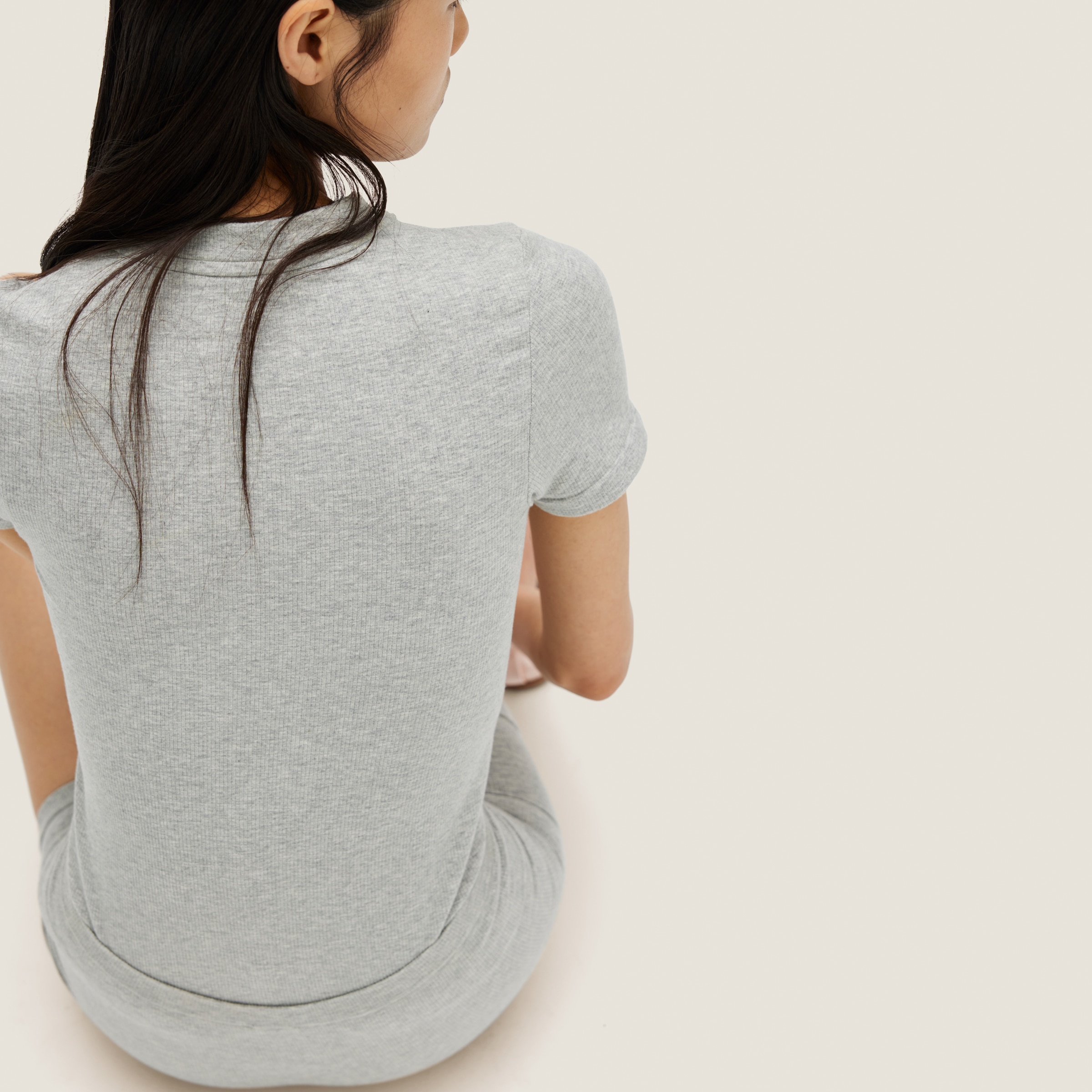 Miu Miu Seamless Mélange T-shirt In Grey