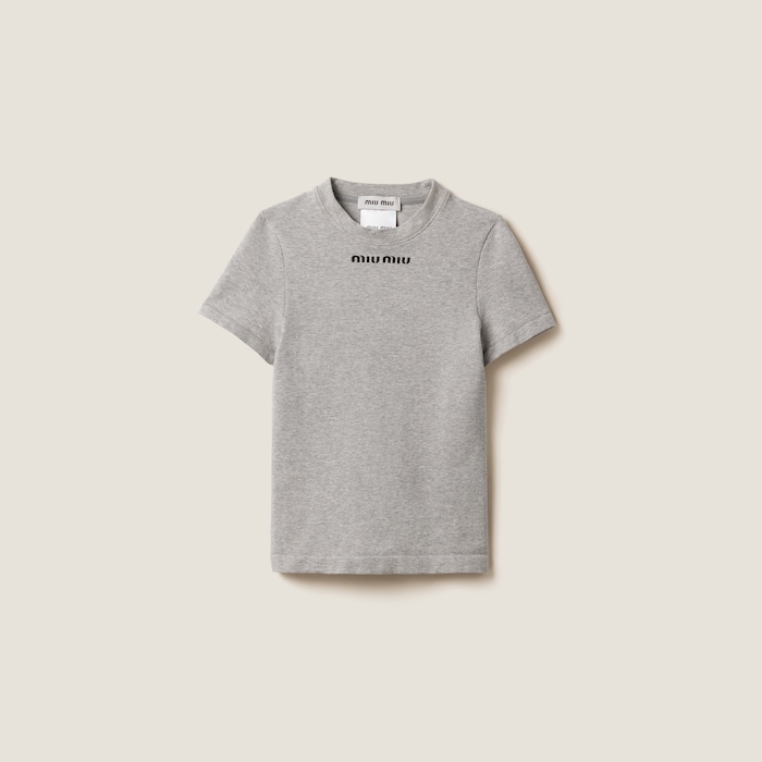 Miu Miu クロップド Tシャツ | ブラック | FARFETCH JP