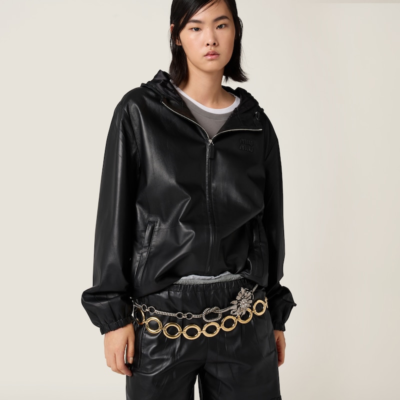 Ribbed knit jersey T-shirt