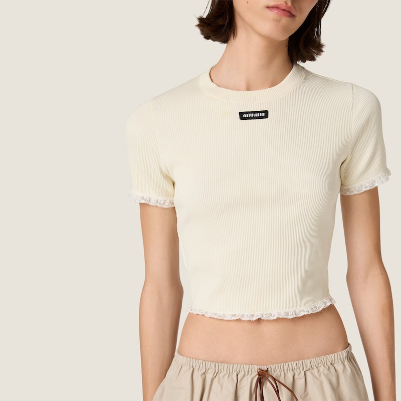 Ribbed jersey T-shirt
