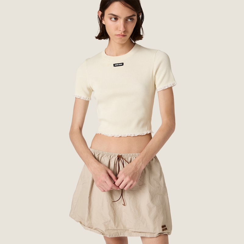 Ribbed jersey T-shirt