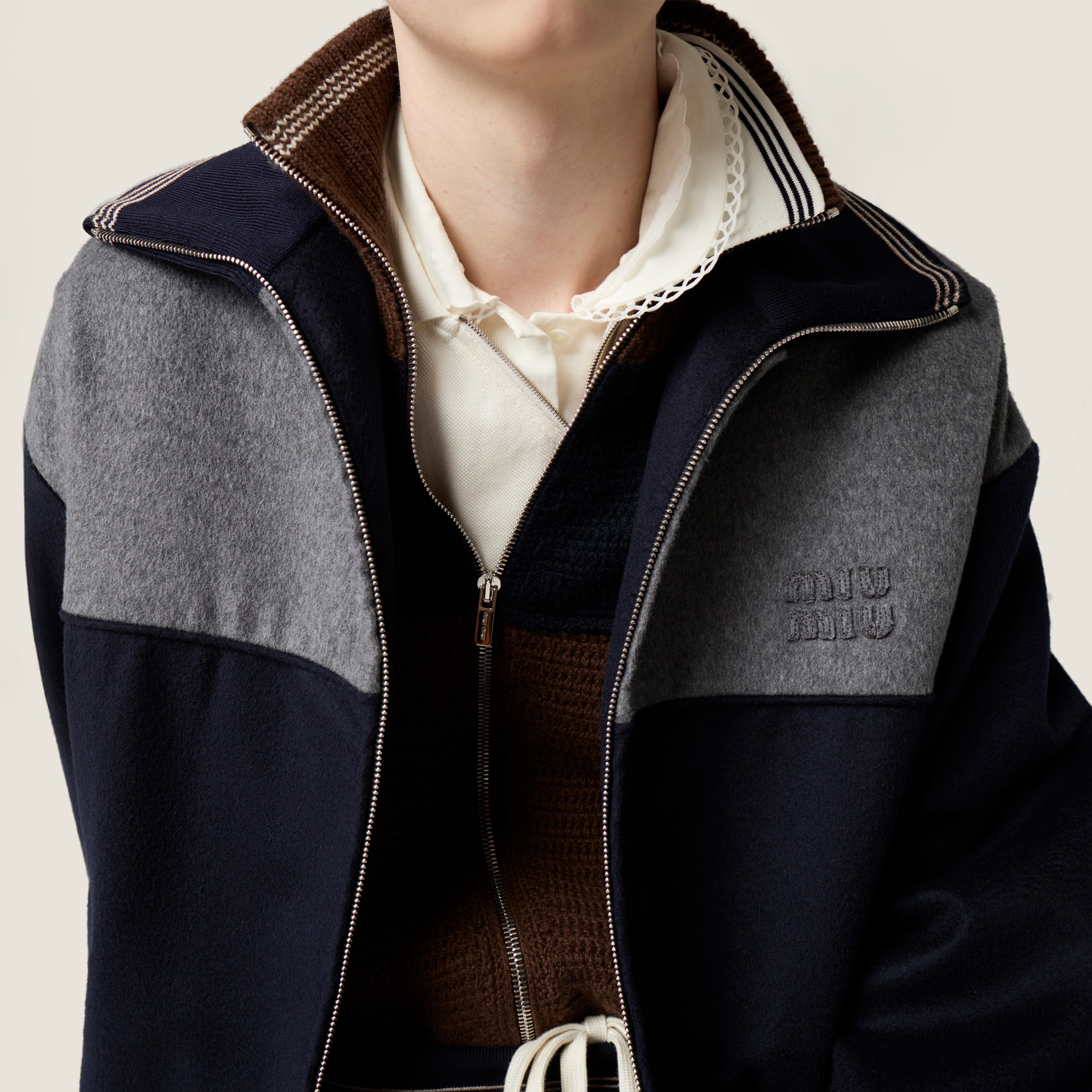 みゃんまーグレーXS Amaranth Red/maize Yellow Cotton Piqué Polo Shirt | Miu Miu