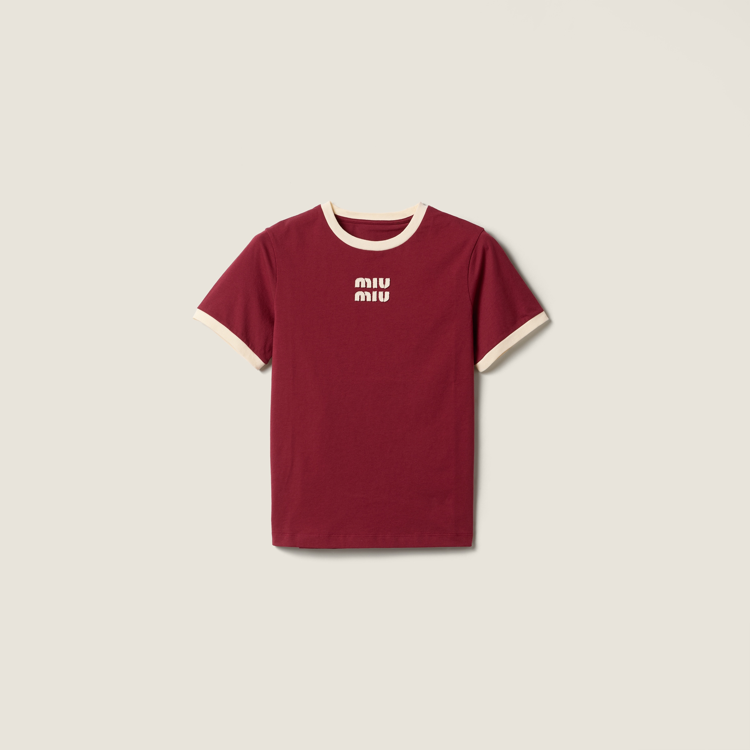 miuページ Limestone/cinnamon Reversible Single-breasted Panama Cotton And