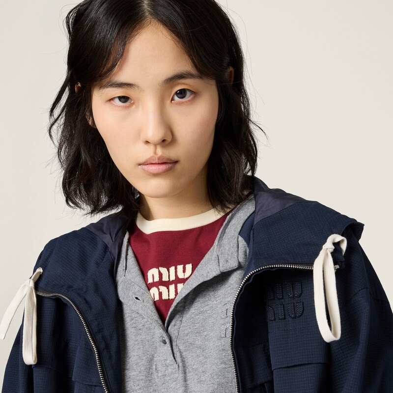 Cotton jersey Henley shirt