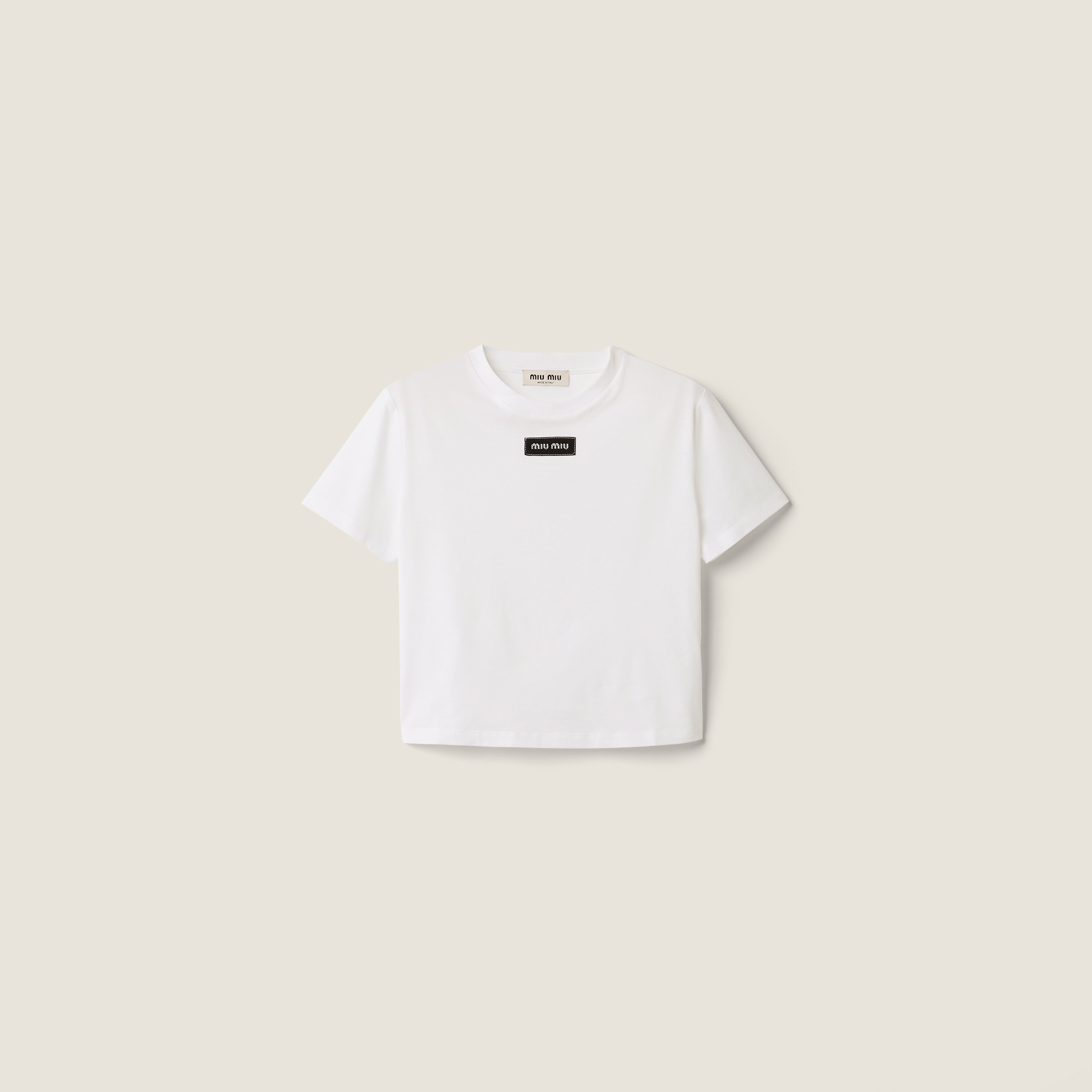 White Jersey T-shirt | Miu Miu - United Kingdom