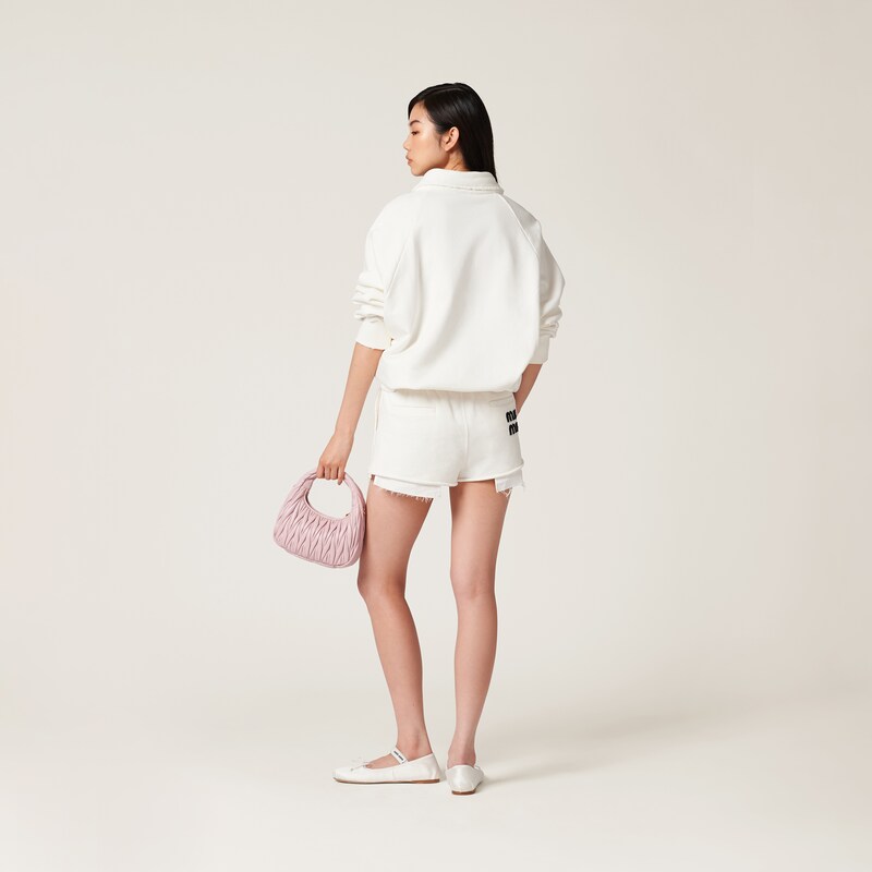 자수 장식 코튼 쇼츠