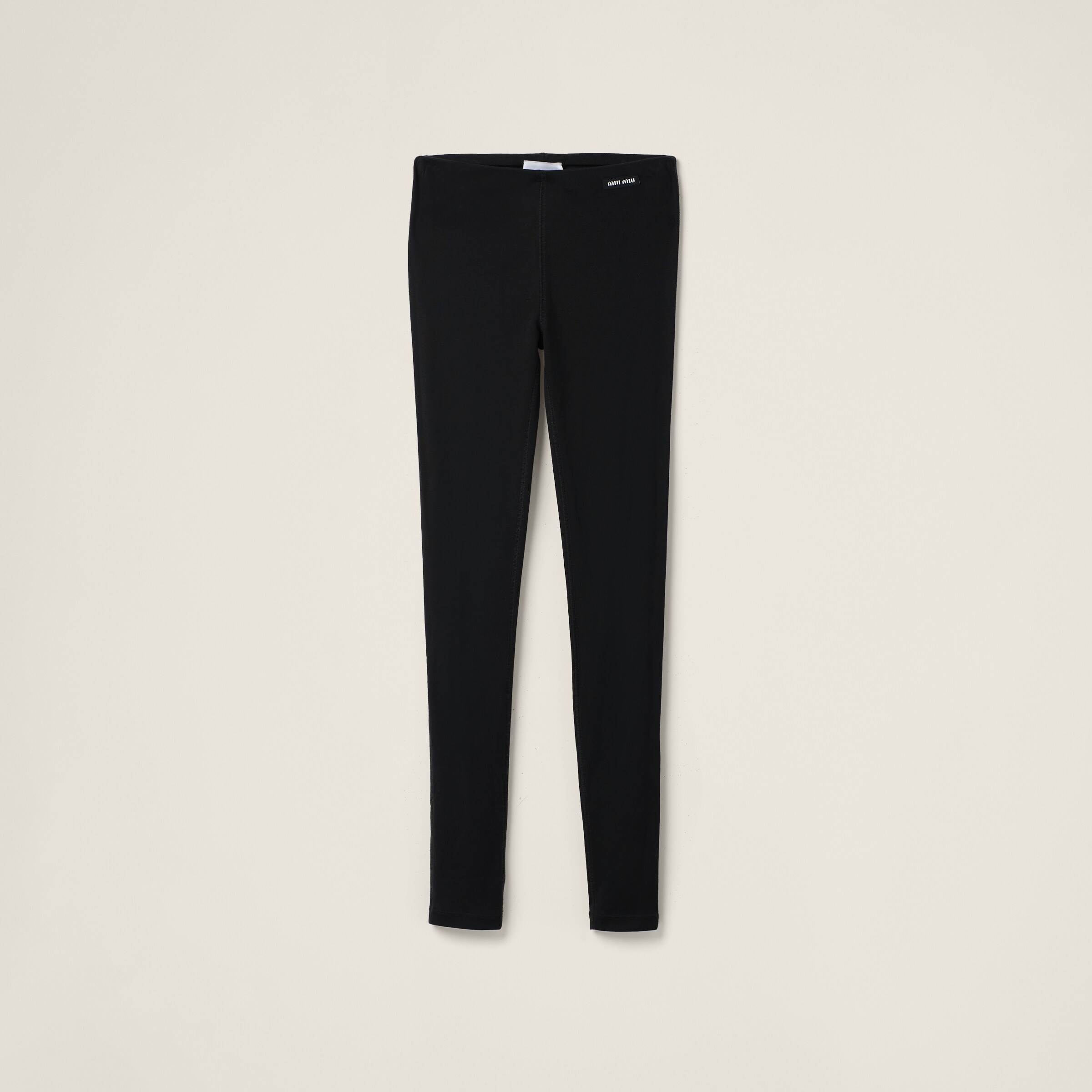 Shop Miu Miu Silk Jersey Pants In Black