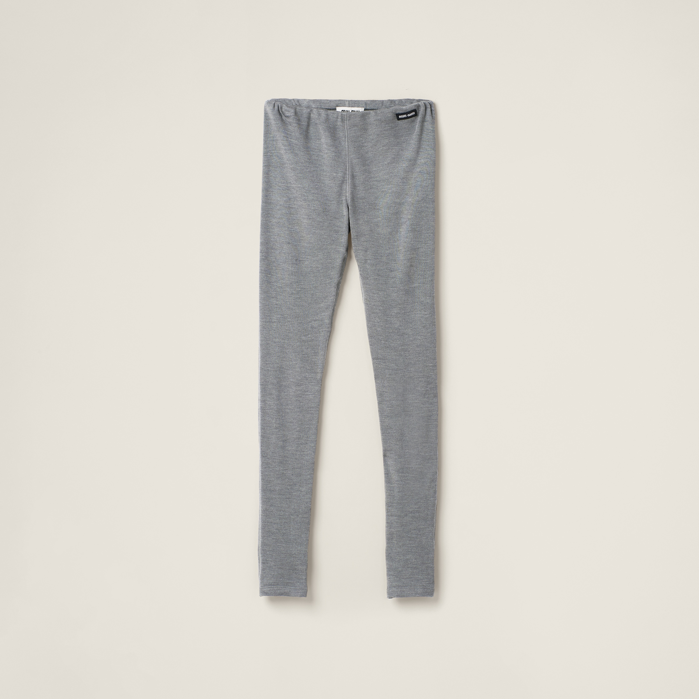 Miu Miu Silk Jersey Leggings In Grey