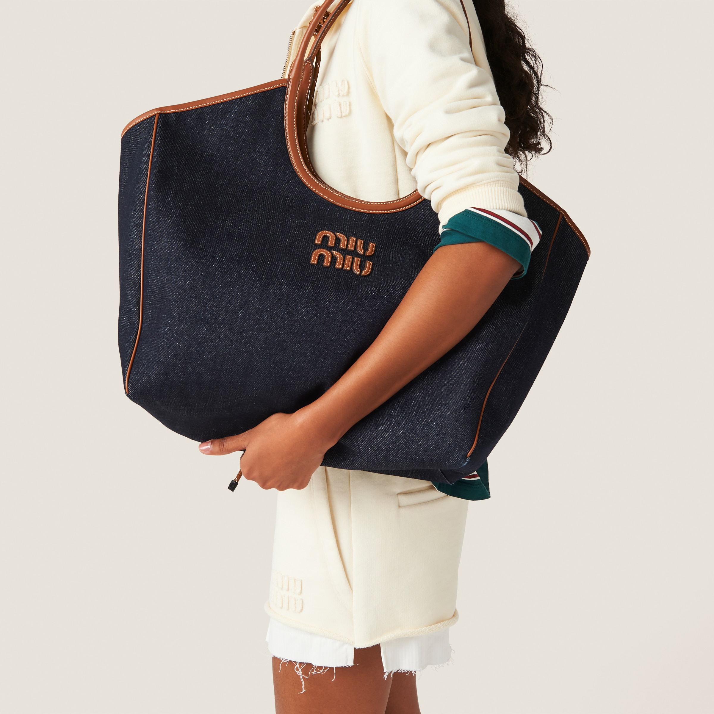 ナチュラル コットンフリース ショートパンツ | Miu Miu
