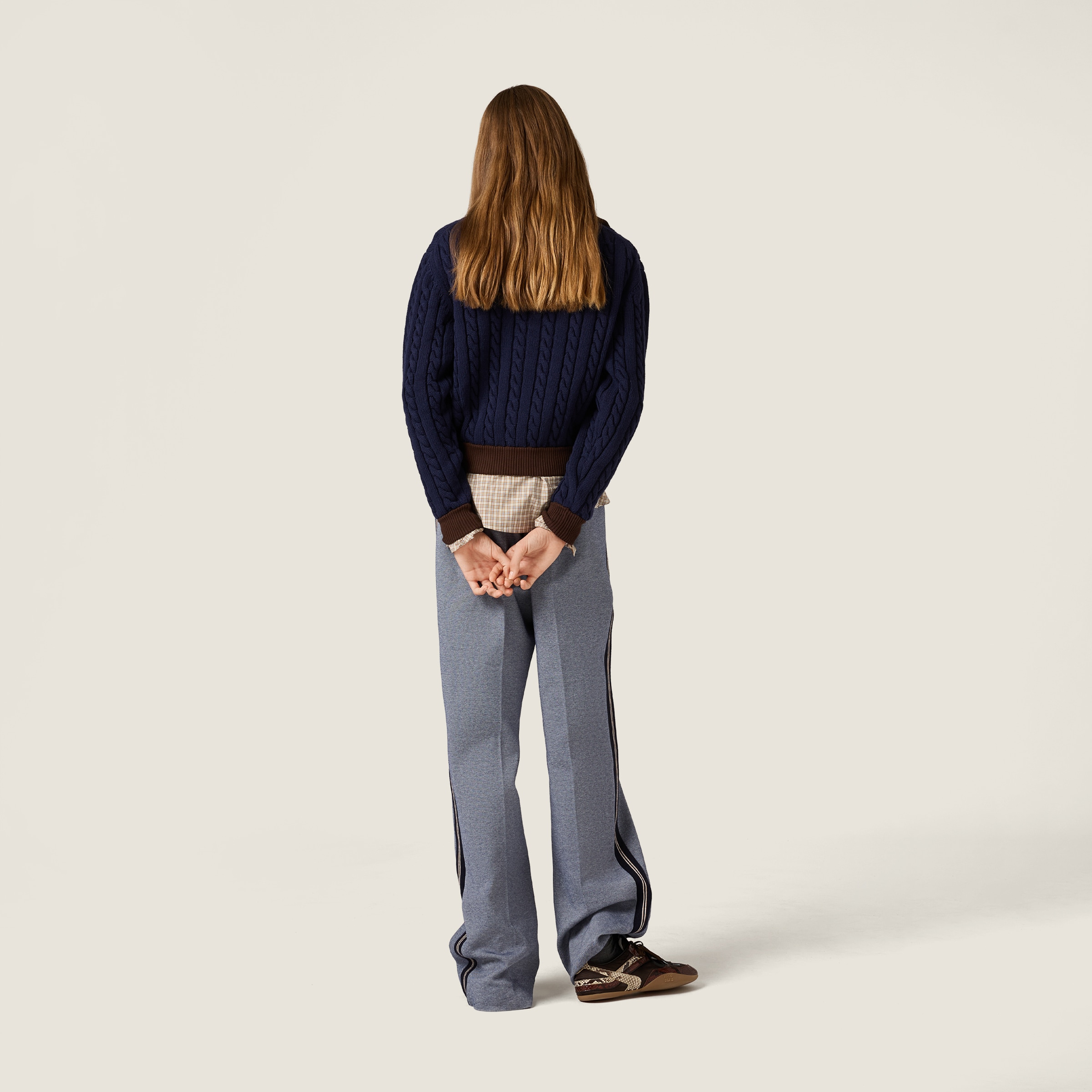 Miu Miu Jersey Pants In Gray