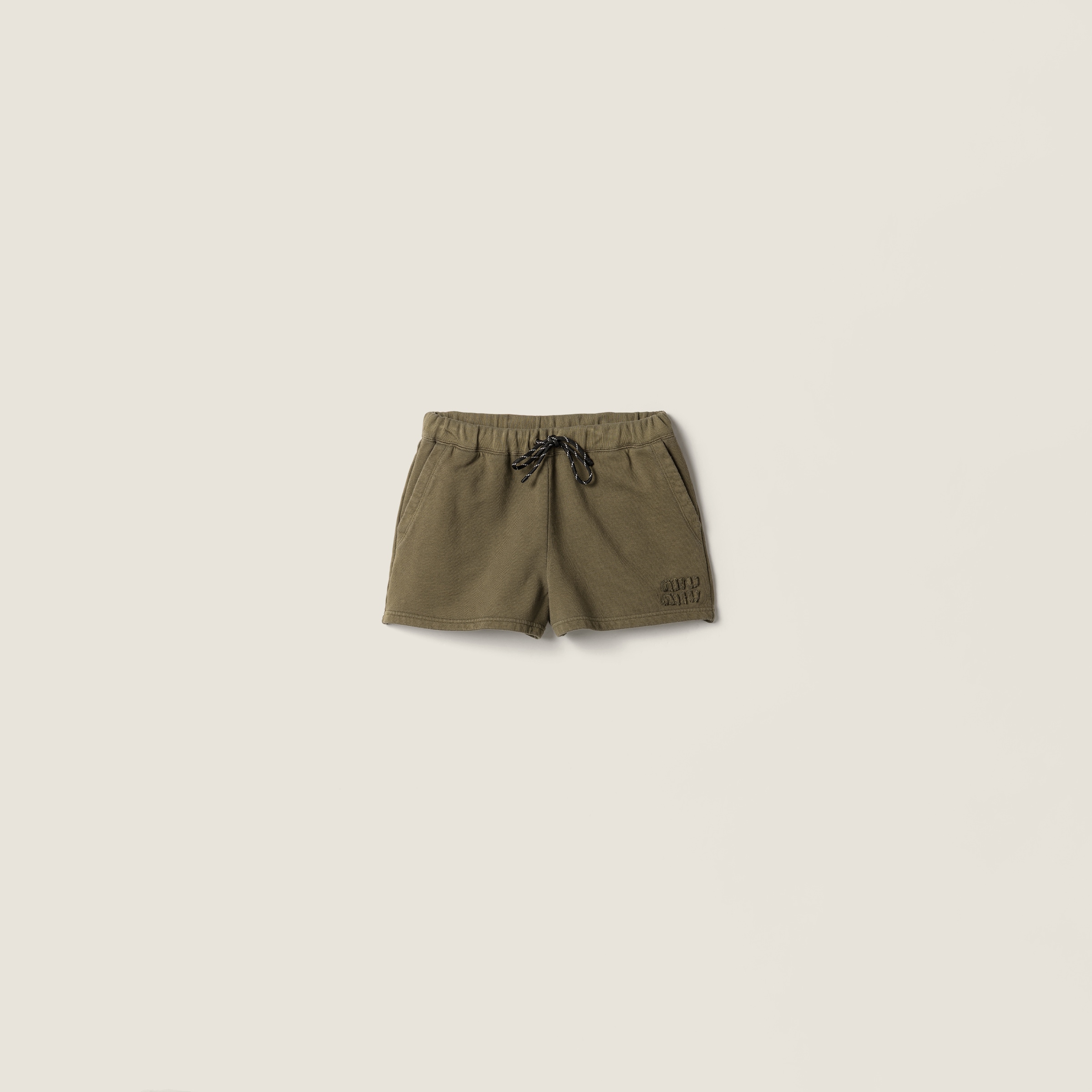 Garment-dyed fleece shorts