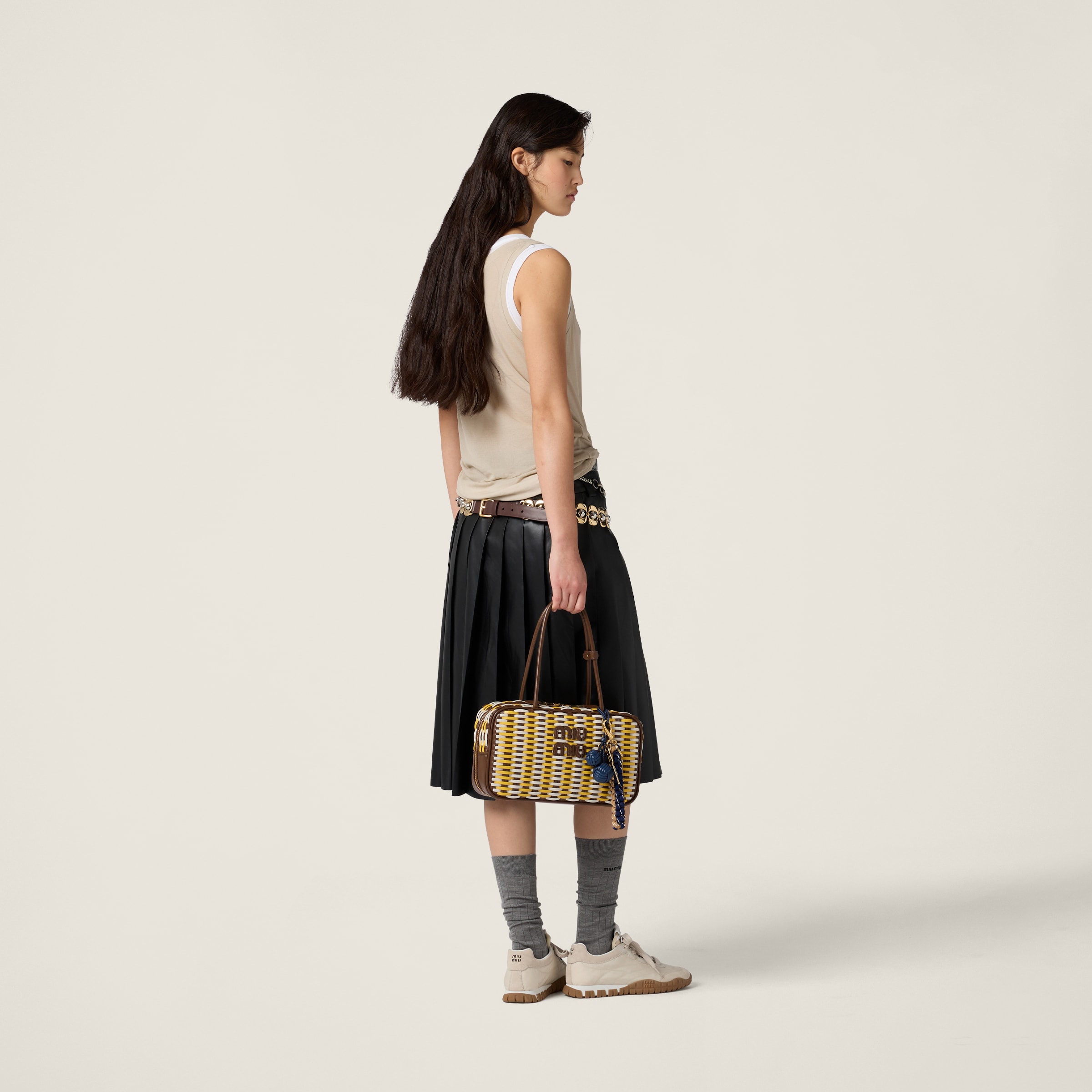 Miu Miu Ribbed Jersey Tank Top