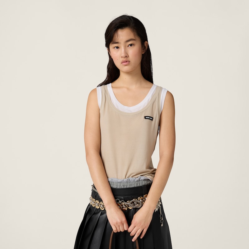 Ribbed jersey tank top