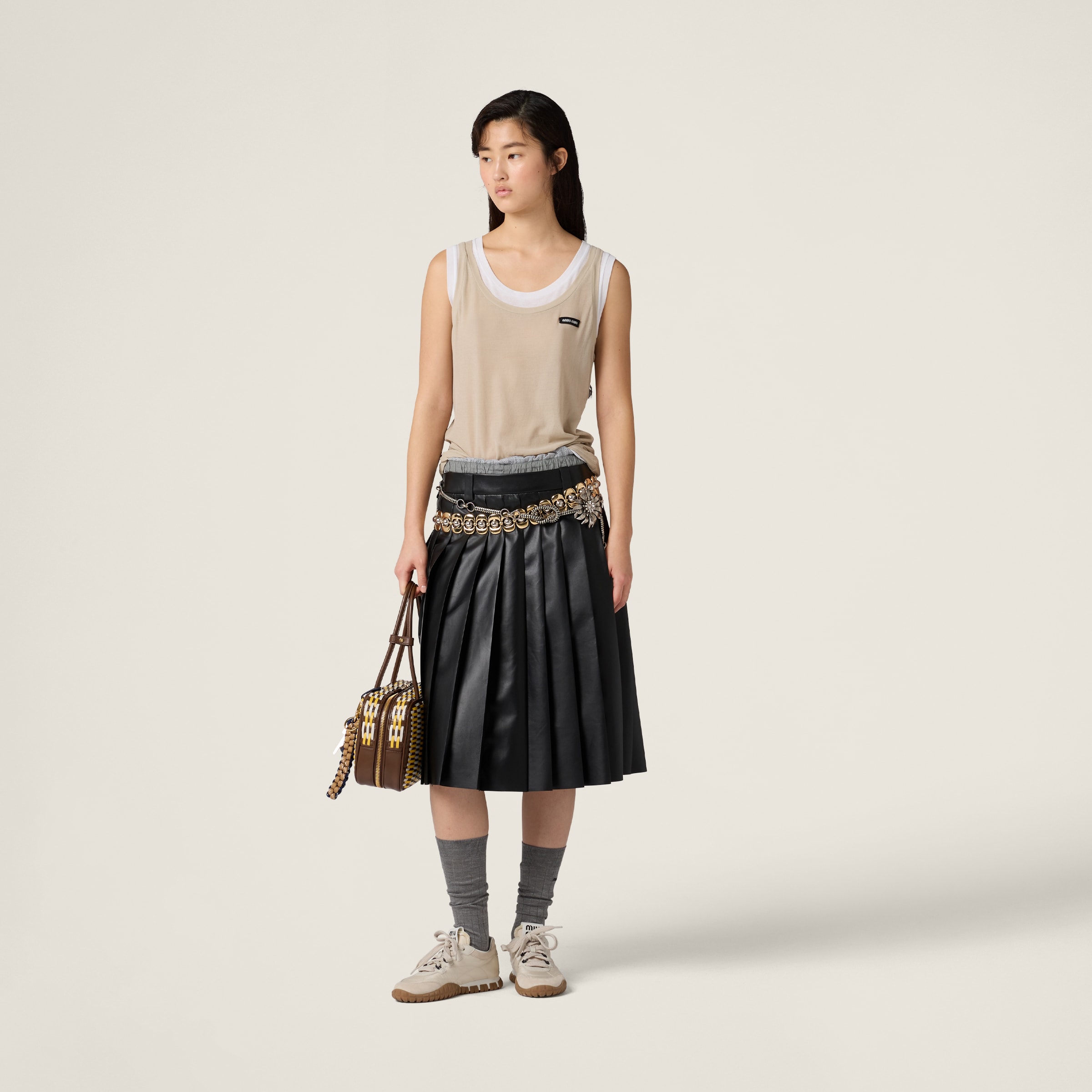 Miu Miu Ribbed Jersey Tank Top