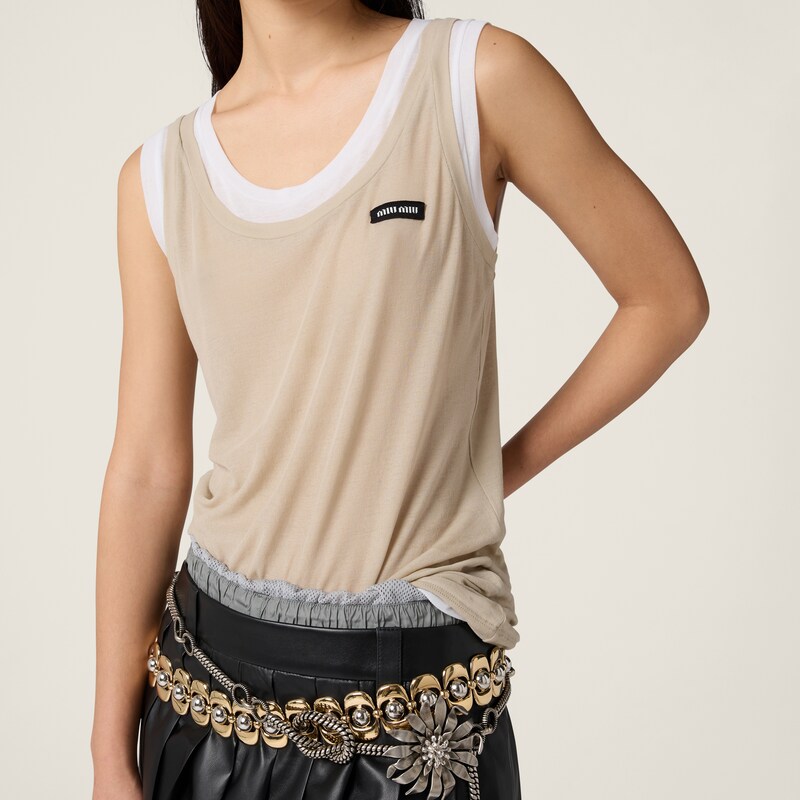 Ribbed jersey tank top