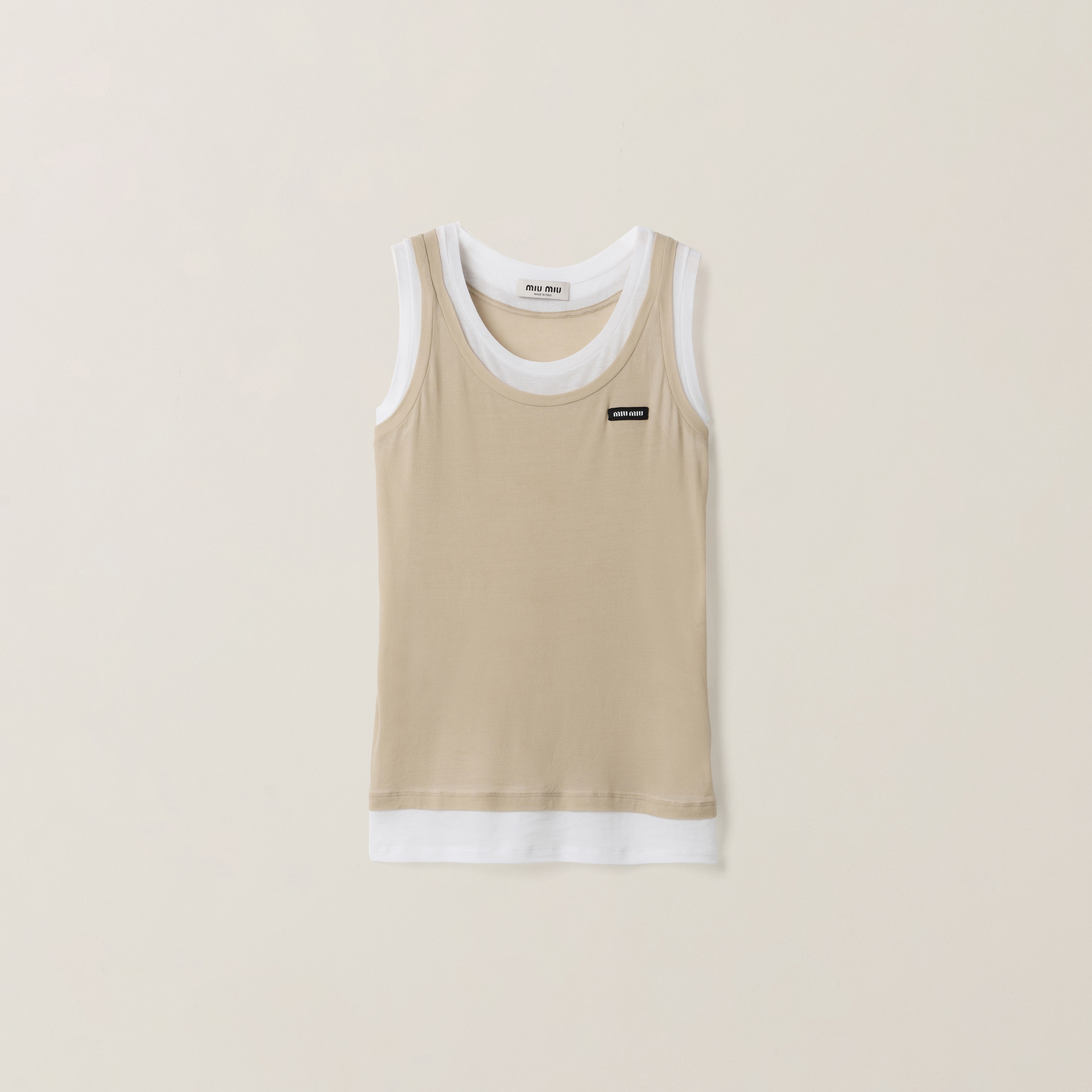 Miu Miu Ribbed Jersey Tank Top