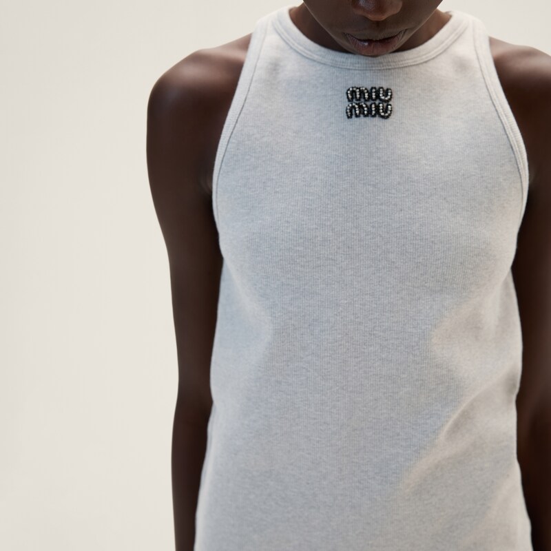 Haut dos nageur en jersey côtelé