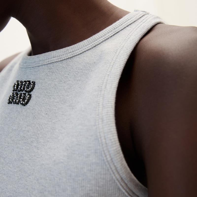 Haut dos nageur en jersey côtelé