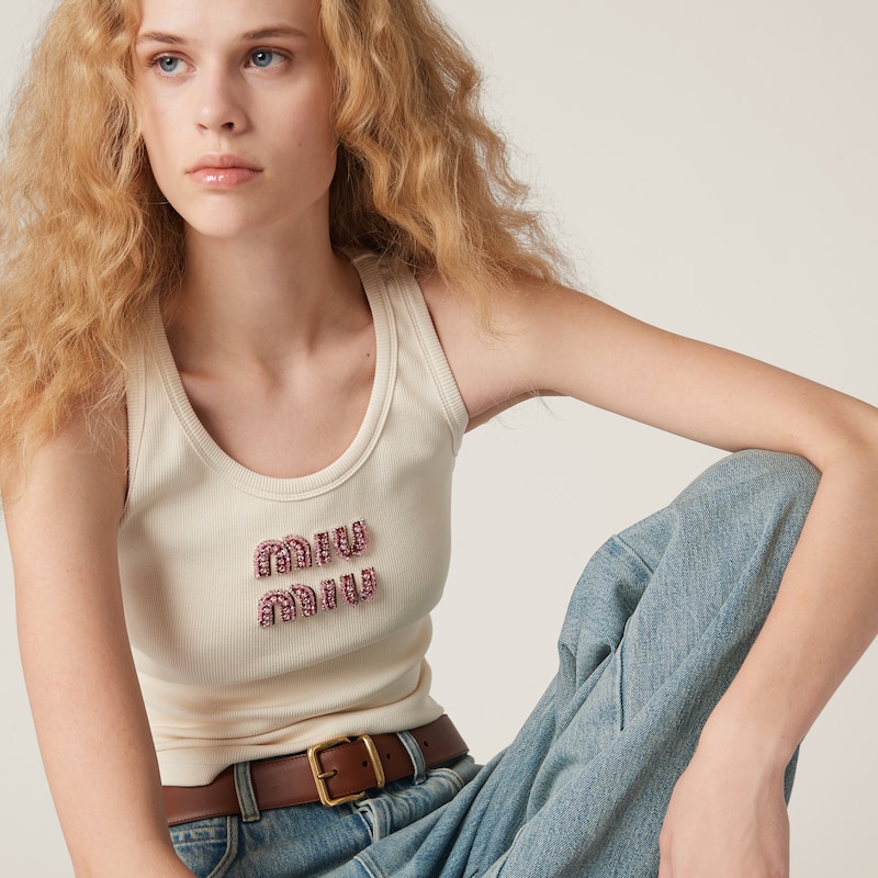 Top de punto acanalado