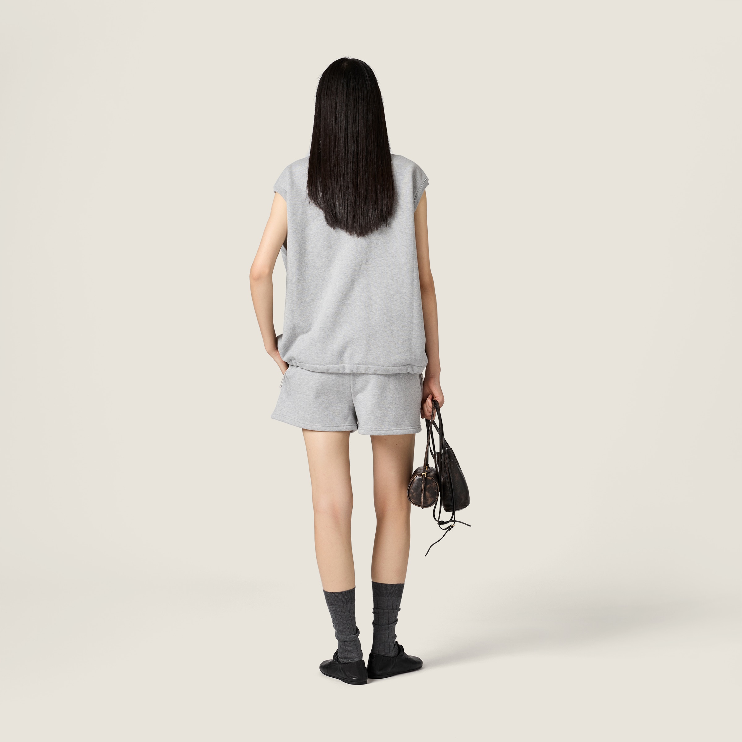 グレー コットンフリース ベスト | Miu Miu - 日本