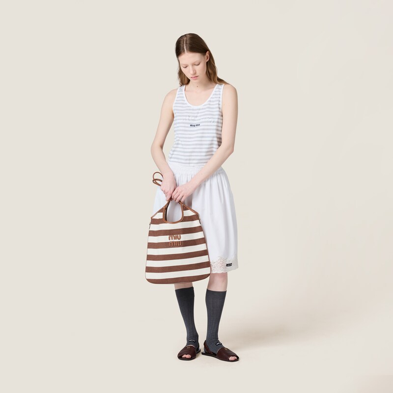 Camiseta de tirantes de algodón con bordado