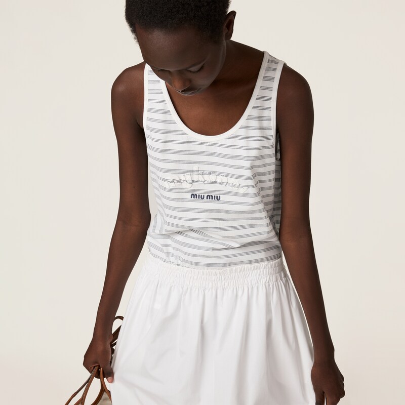 Débardeur en coton brodé