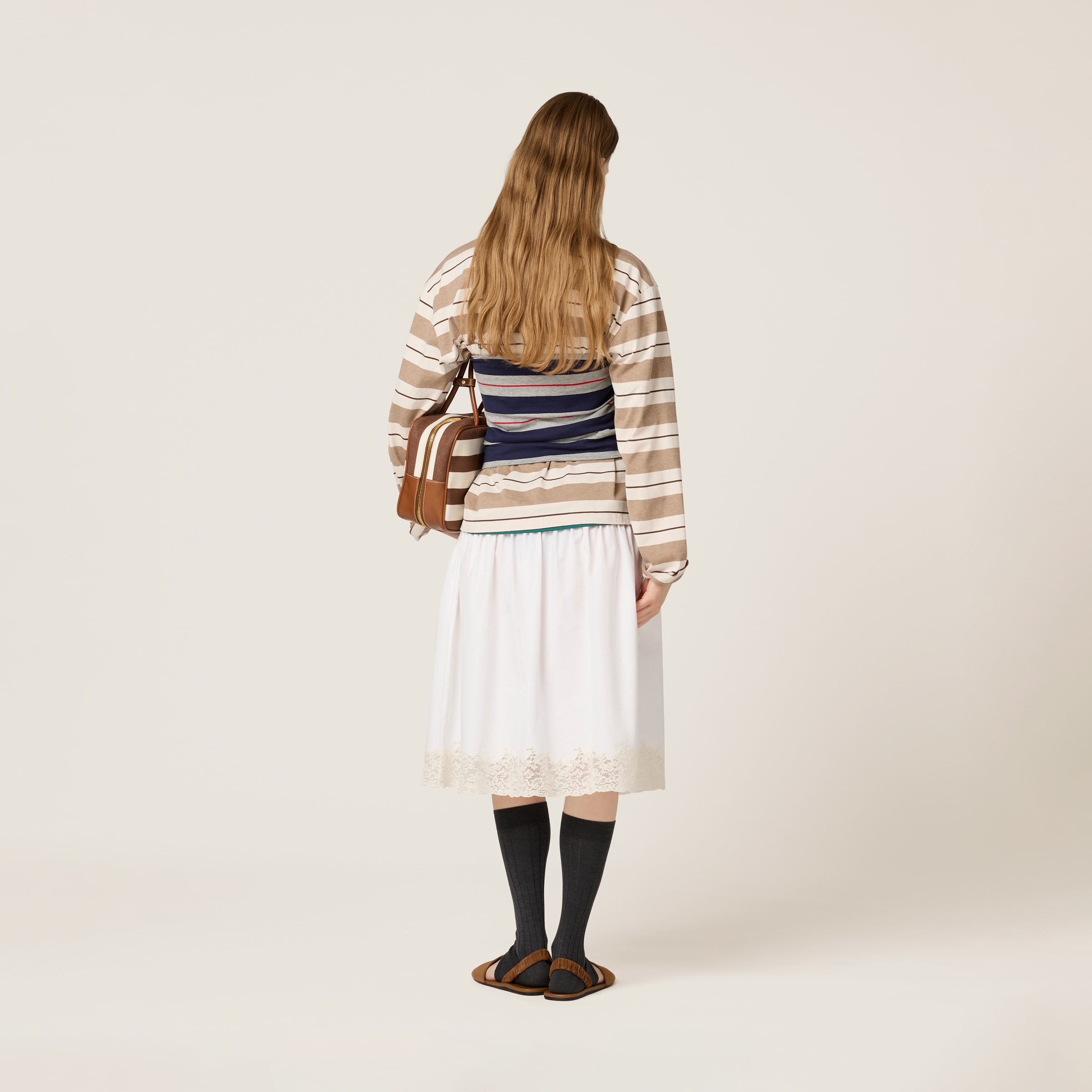 Miu Miu Striped Jersey Bustier Top