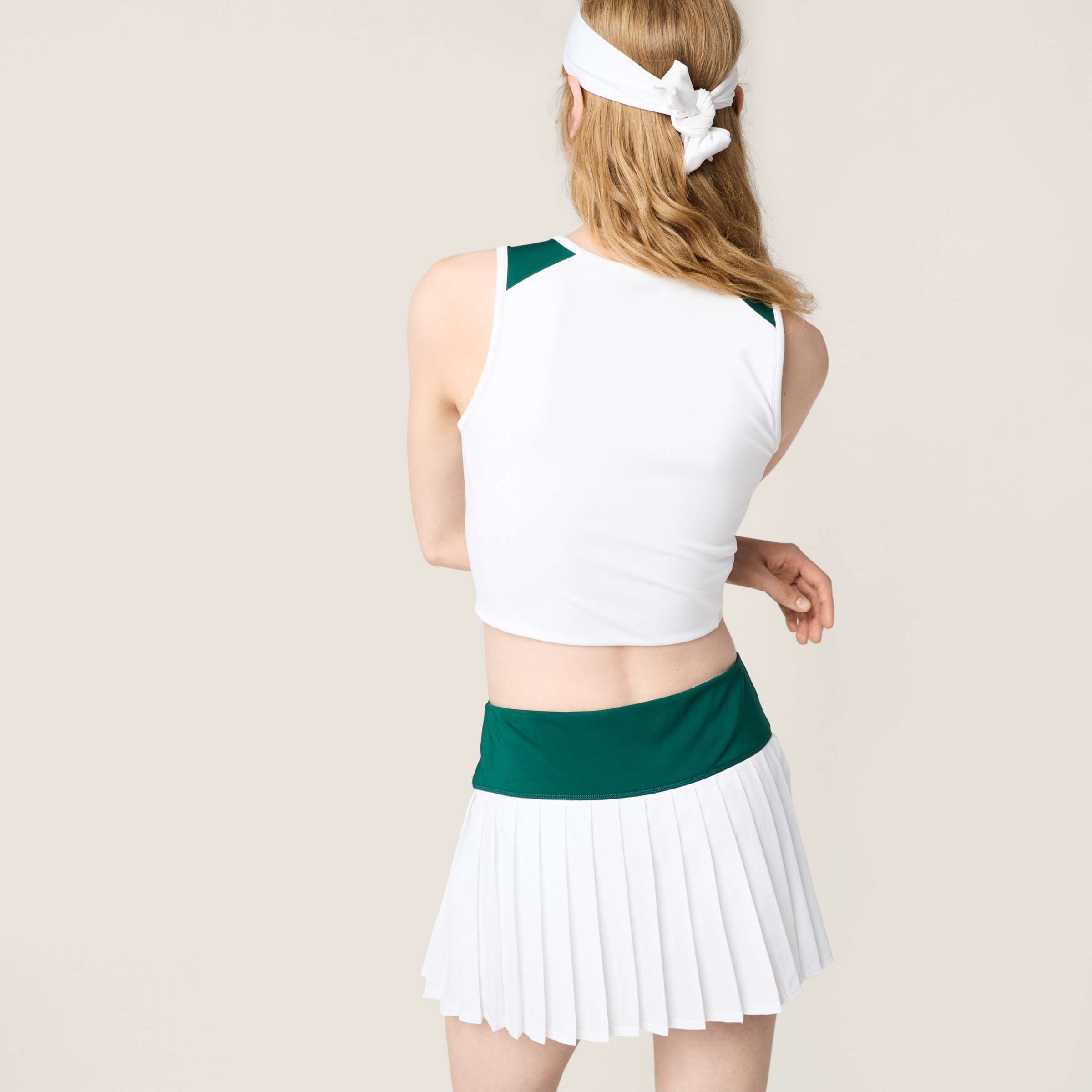 White/green/sky Stretch Technical Jersey Top | Miu Miu - United States